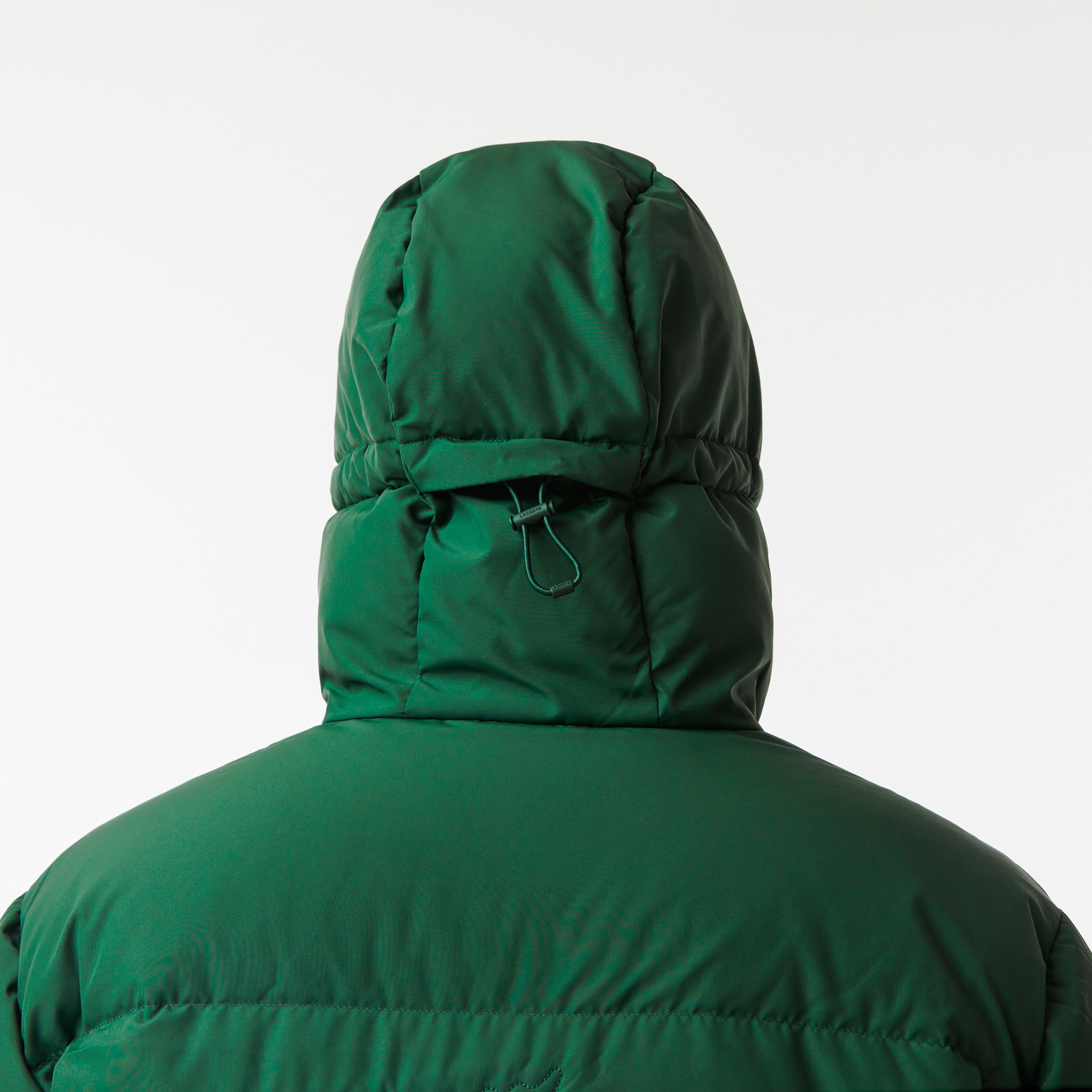 Lacoste Erkek Kapüşonlu Kapitone Suya Dayanıklı Yeşil Bomber Ceket
