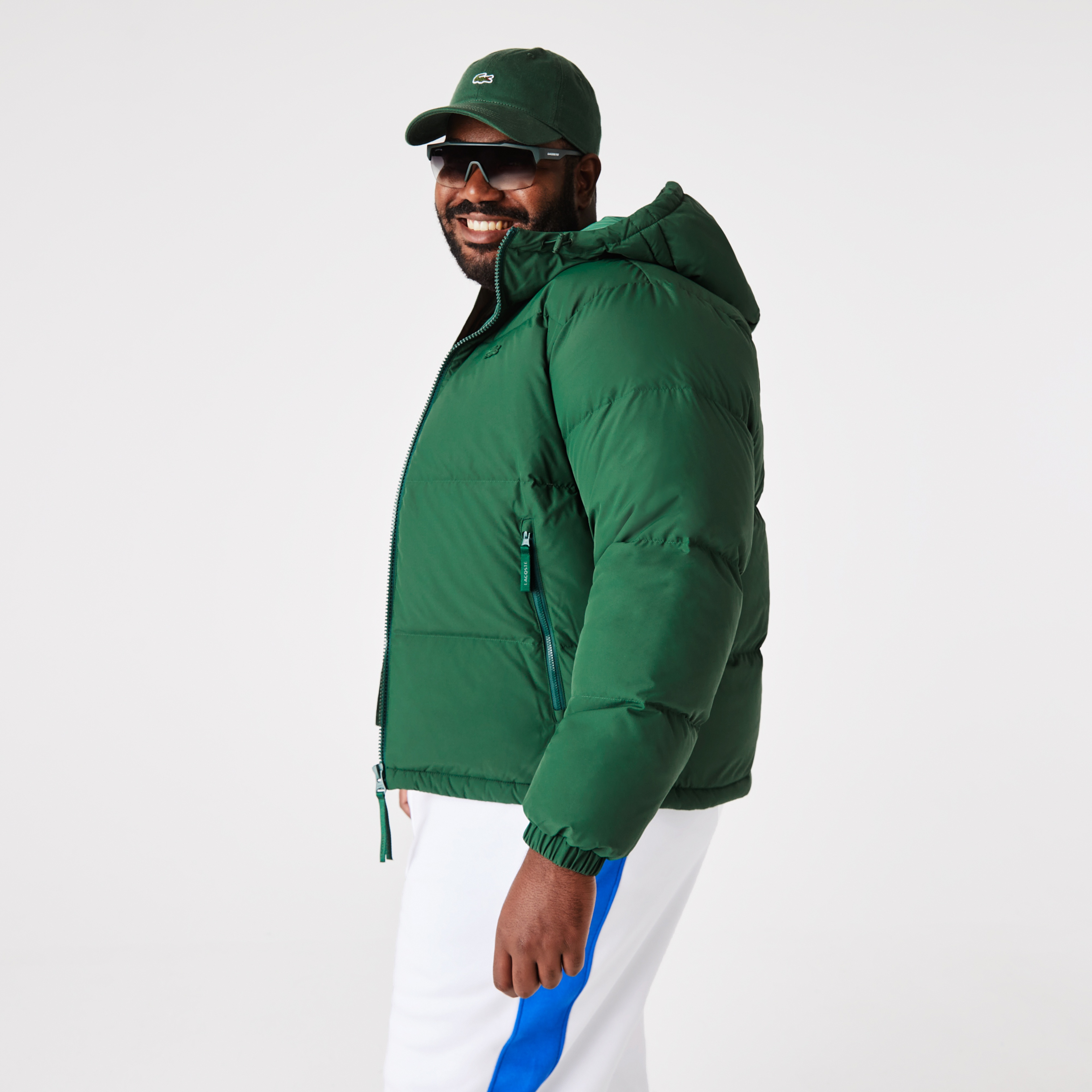 Lacoste Erkek Kapüşonlu Kapitone Suya Dayanıklı Yeşil Bomber Ceket