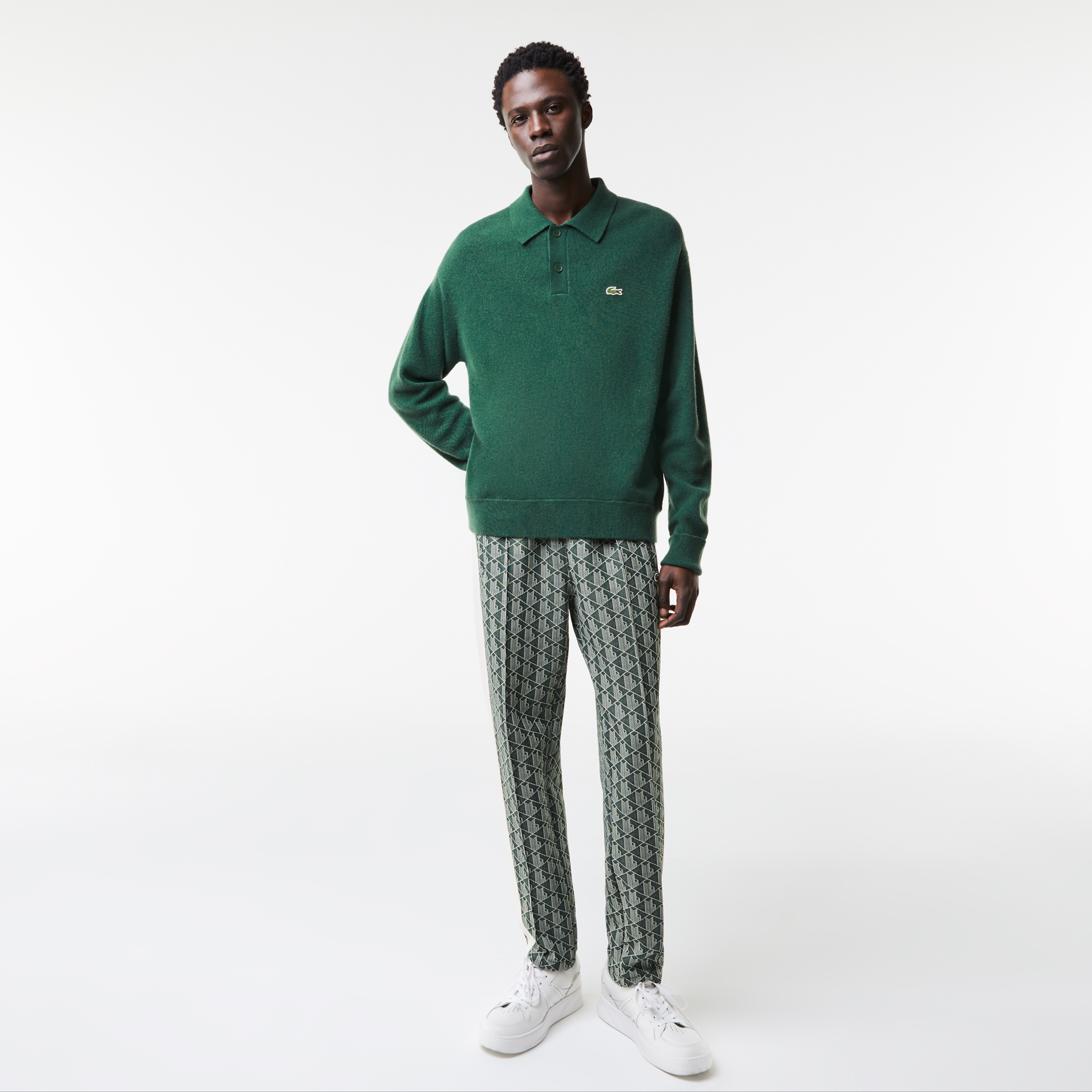 Lacoste Erkek Polo Yaka Yün Yeşil Kazak7 - L/XLAH0582| Occasion