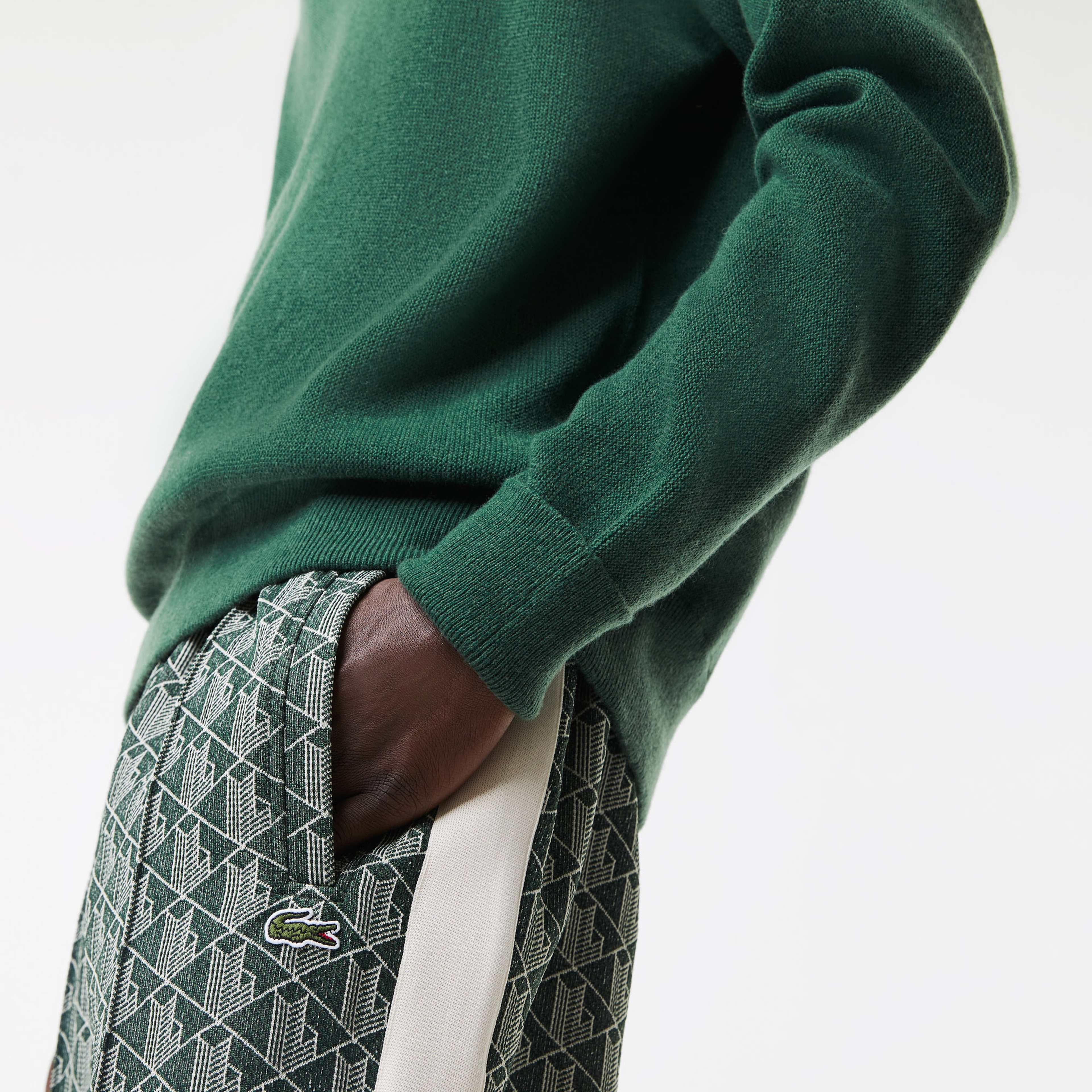 Lacoste Erkek Polo Yaka Yün Yeşil Kazak