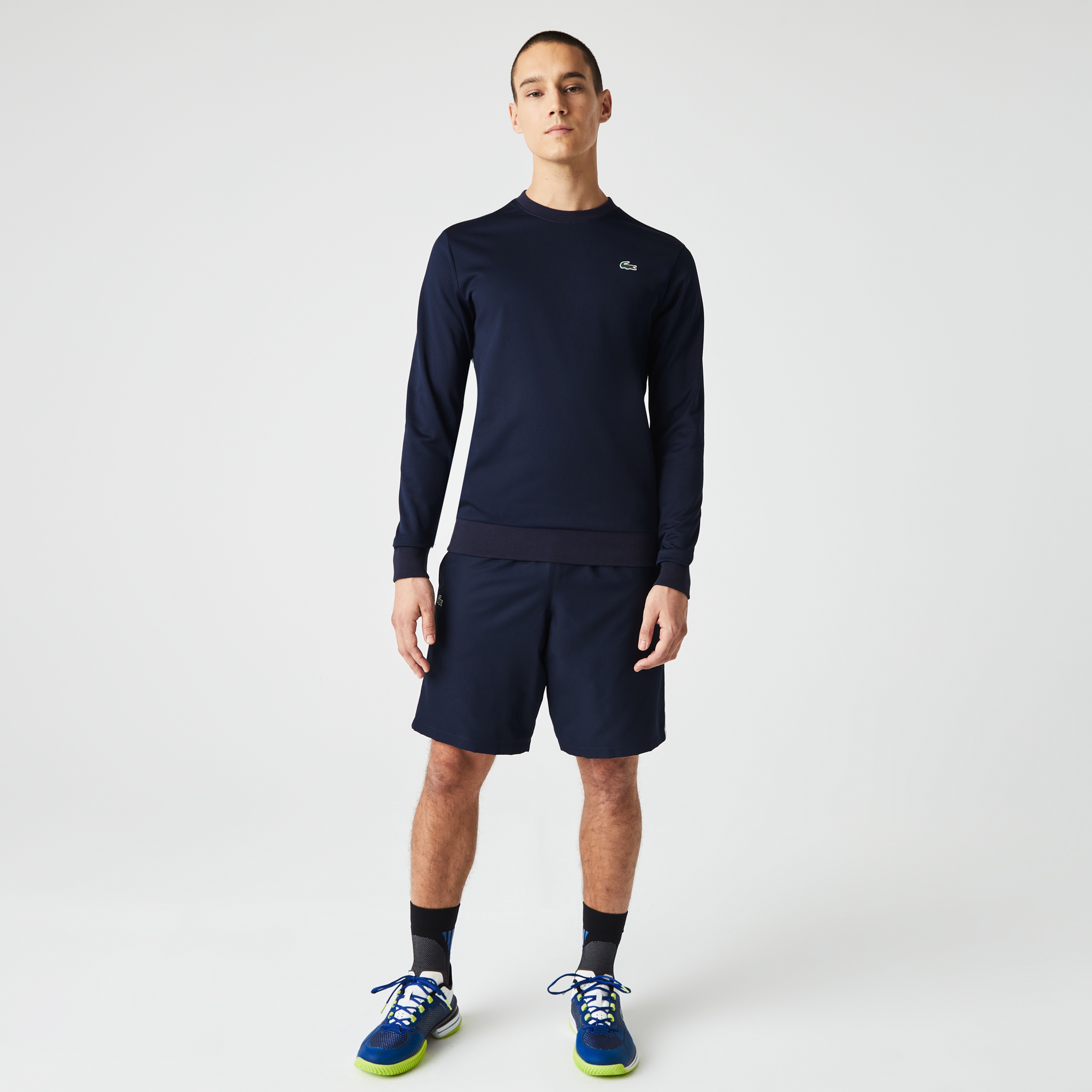 Lacoste SPORT Erkek Classic Fit Bisiklet Yaka Lacivert Sweatshirt