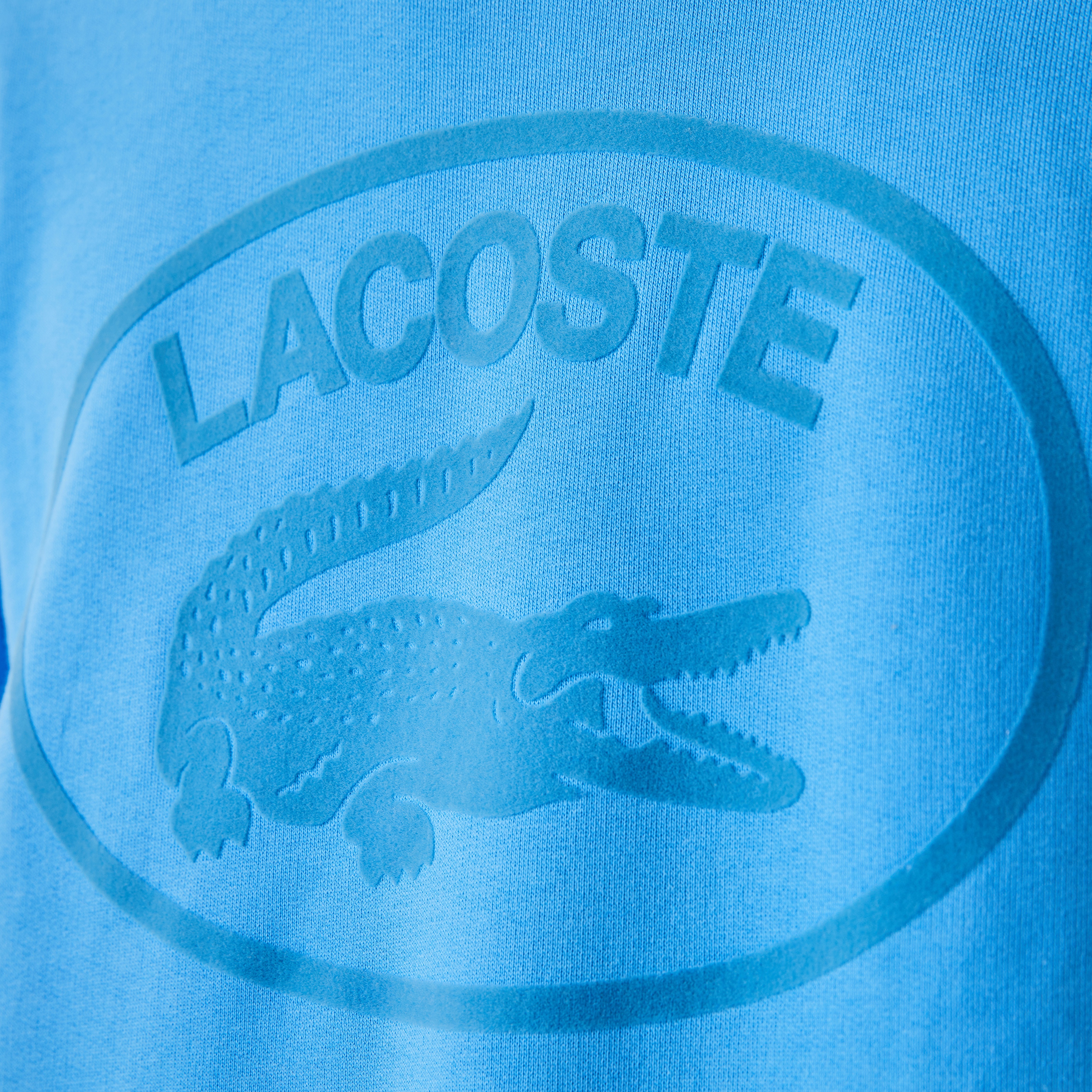 Lacoste Erkek Relaxed Fit Bisiklet Yaka Baskılı Organik Pamuk Mavi Sweatshirt