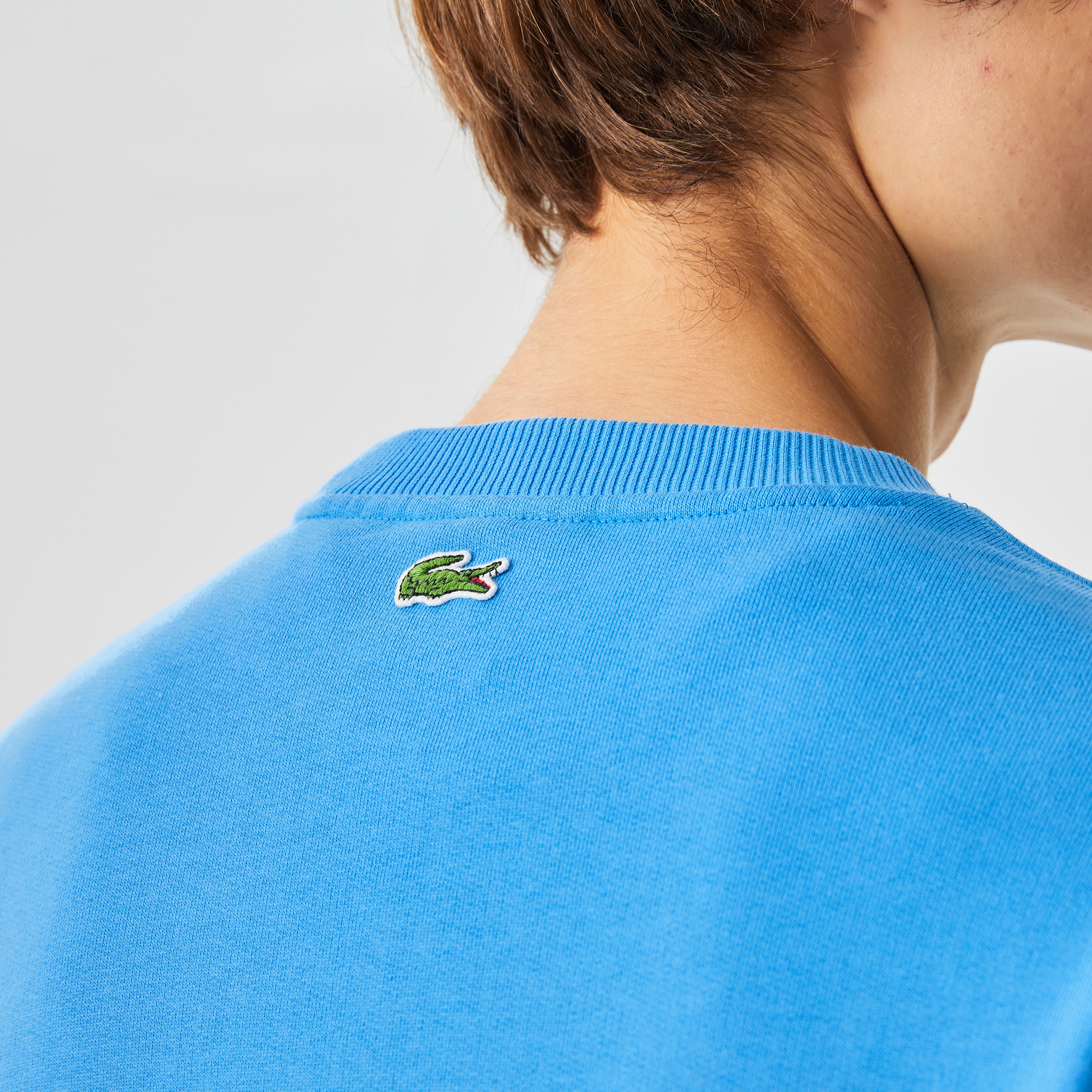 Lacoste Erkek Relaxed Fit Bisiklet Yaka Baskılı Organik Pamuk Mavi Sweatshirt