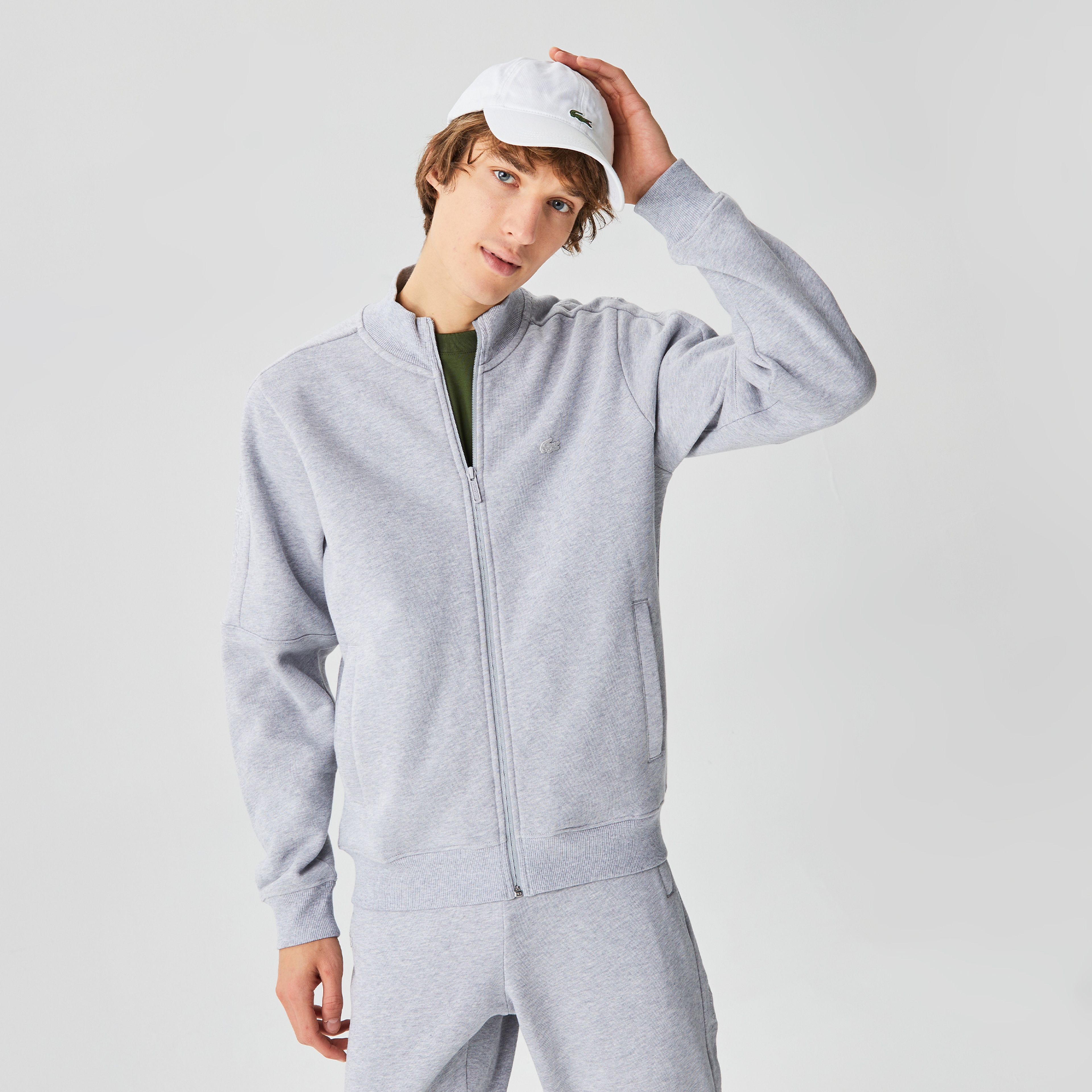 Lacoste Erkek Slim Fit Dik Yaka Fermuarlı Lacivert Sweatshirt