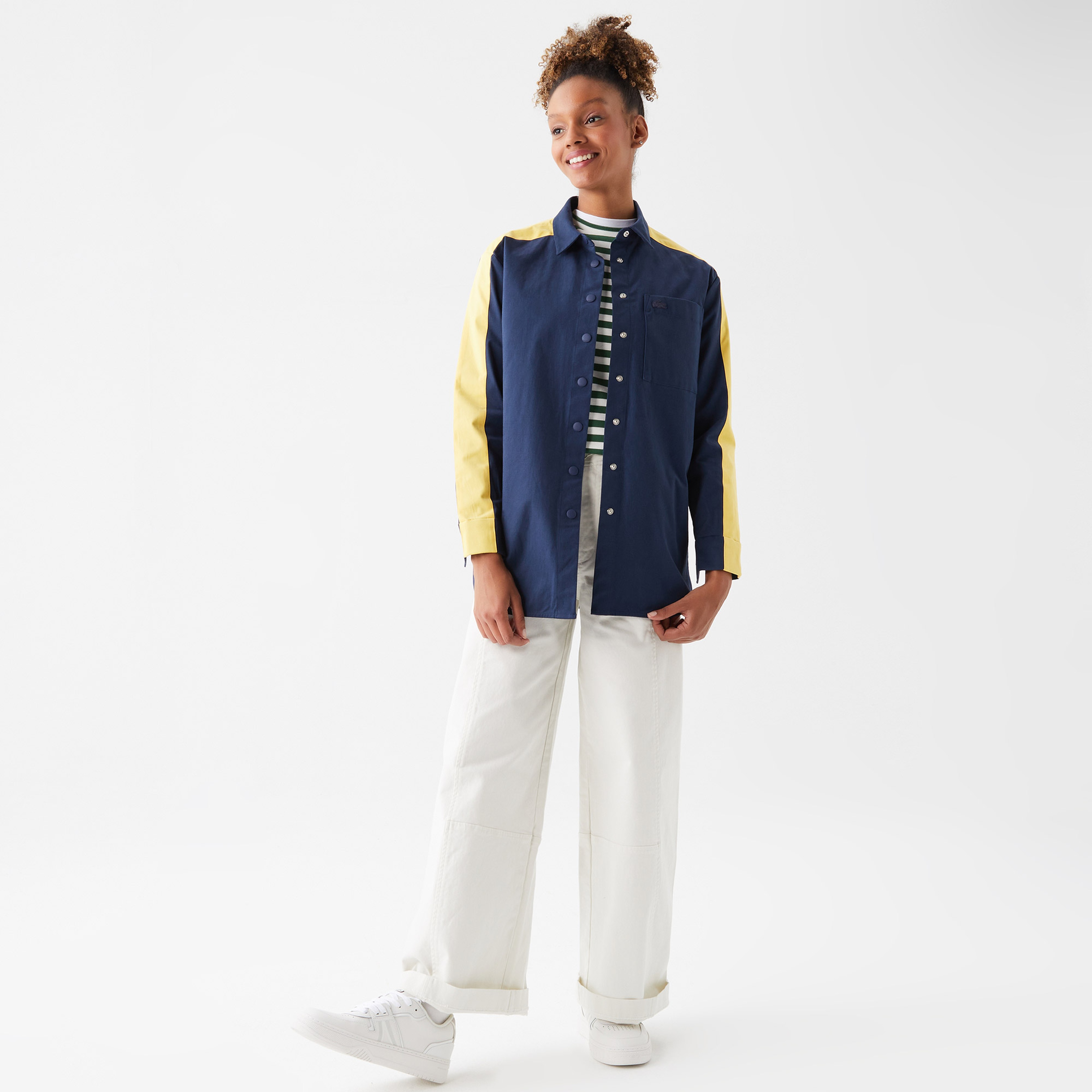 Lacoste Kadın Relaxed Fit Lacivert Gömlek