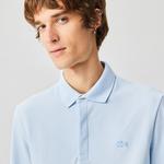 Erkek Regular Fit Uzun Kollu Mavi Paris Polo