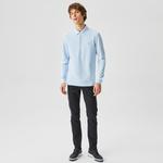 Erkek Regular Fit Uzun Kollu Mavi Paris Polo