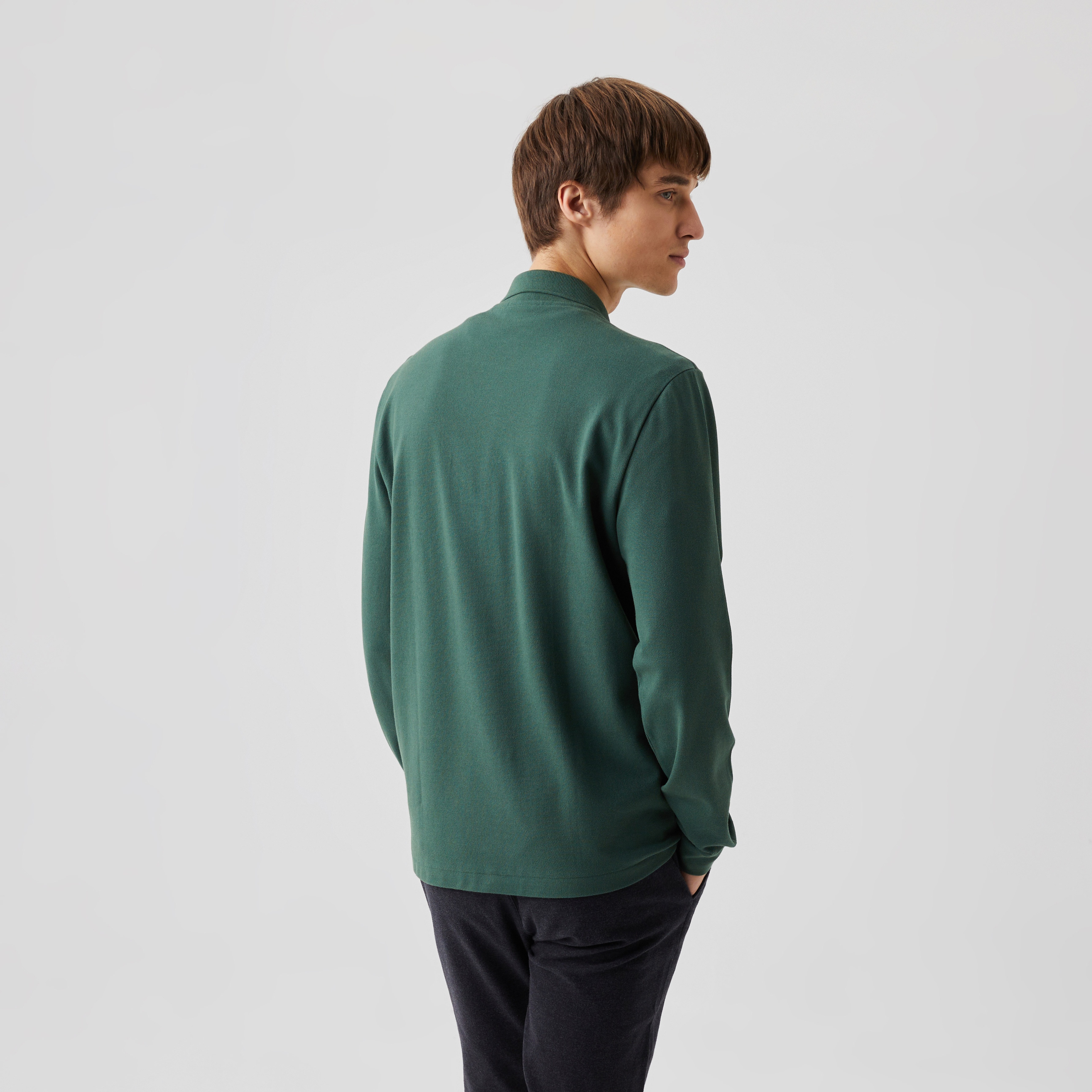 Lacoste Erkek Classic Fit Uzun Kollu Yeşil L1212 Polo