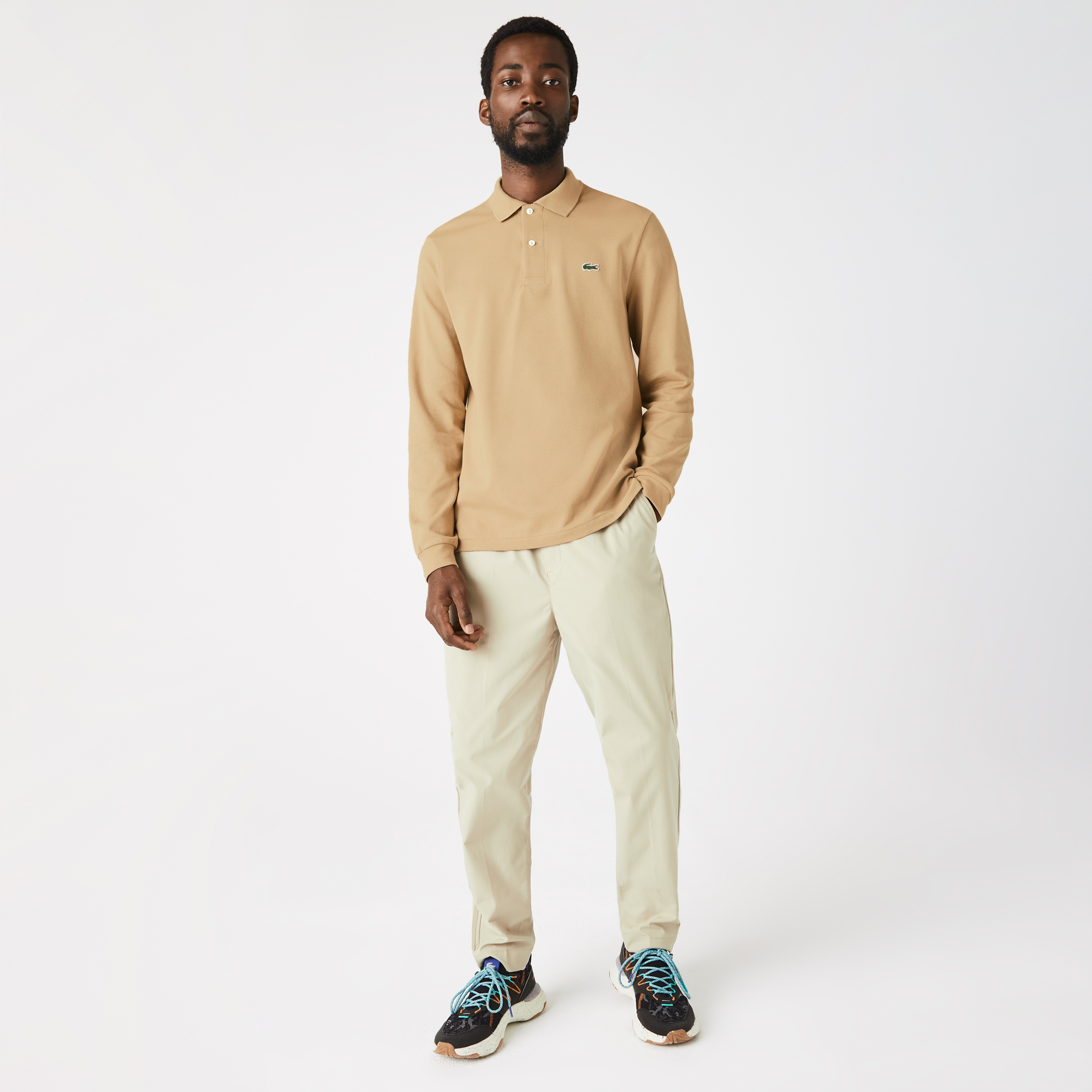 Lacoste Erkek Classic Fit Uzun Kollu Bej L1212 Polo