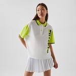 Lacoste Kadın Relaxed Fit Baskılı Beyaz Polo