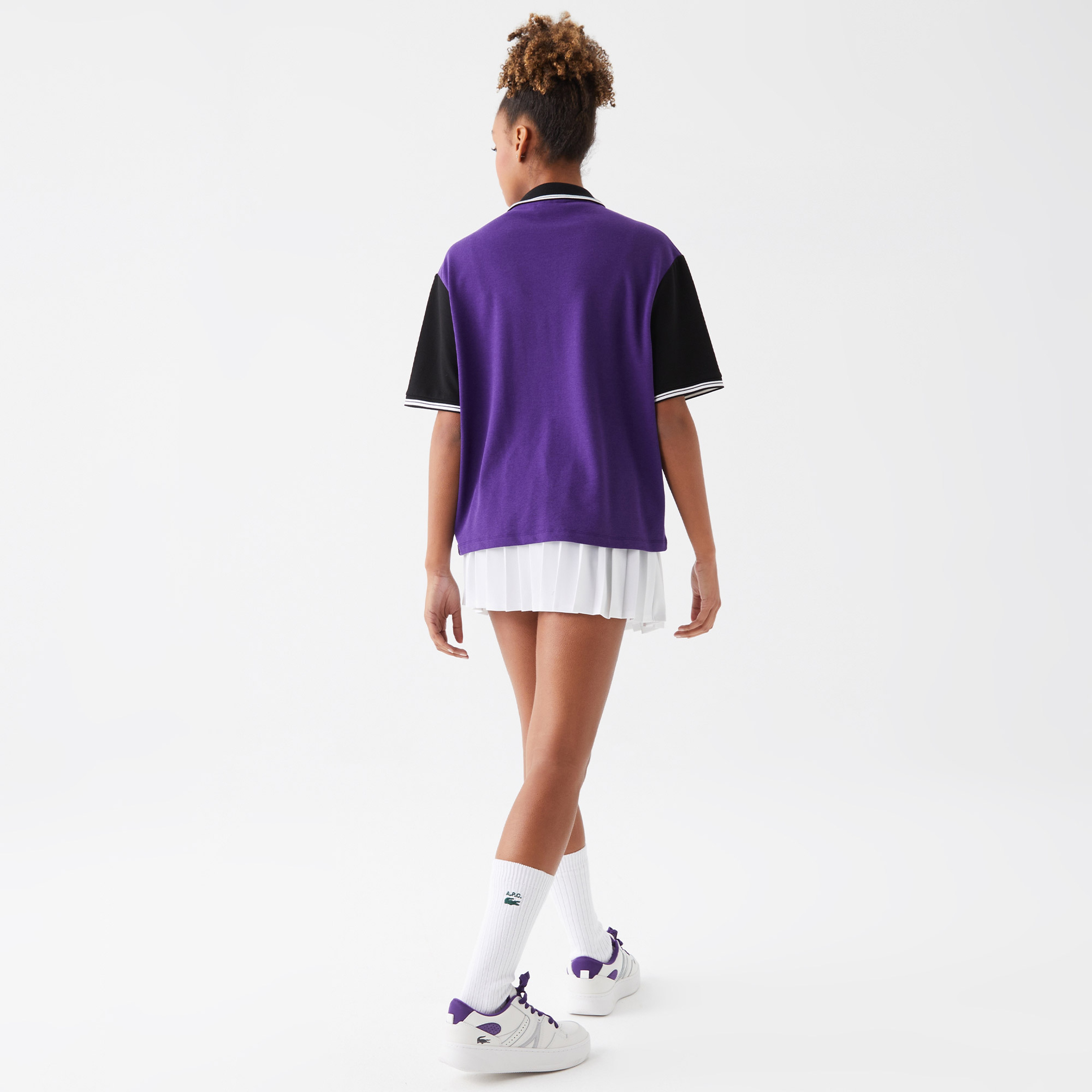 Lacoste Kadın Relaxed Fit Baskılı Mor Polo