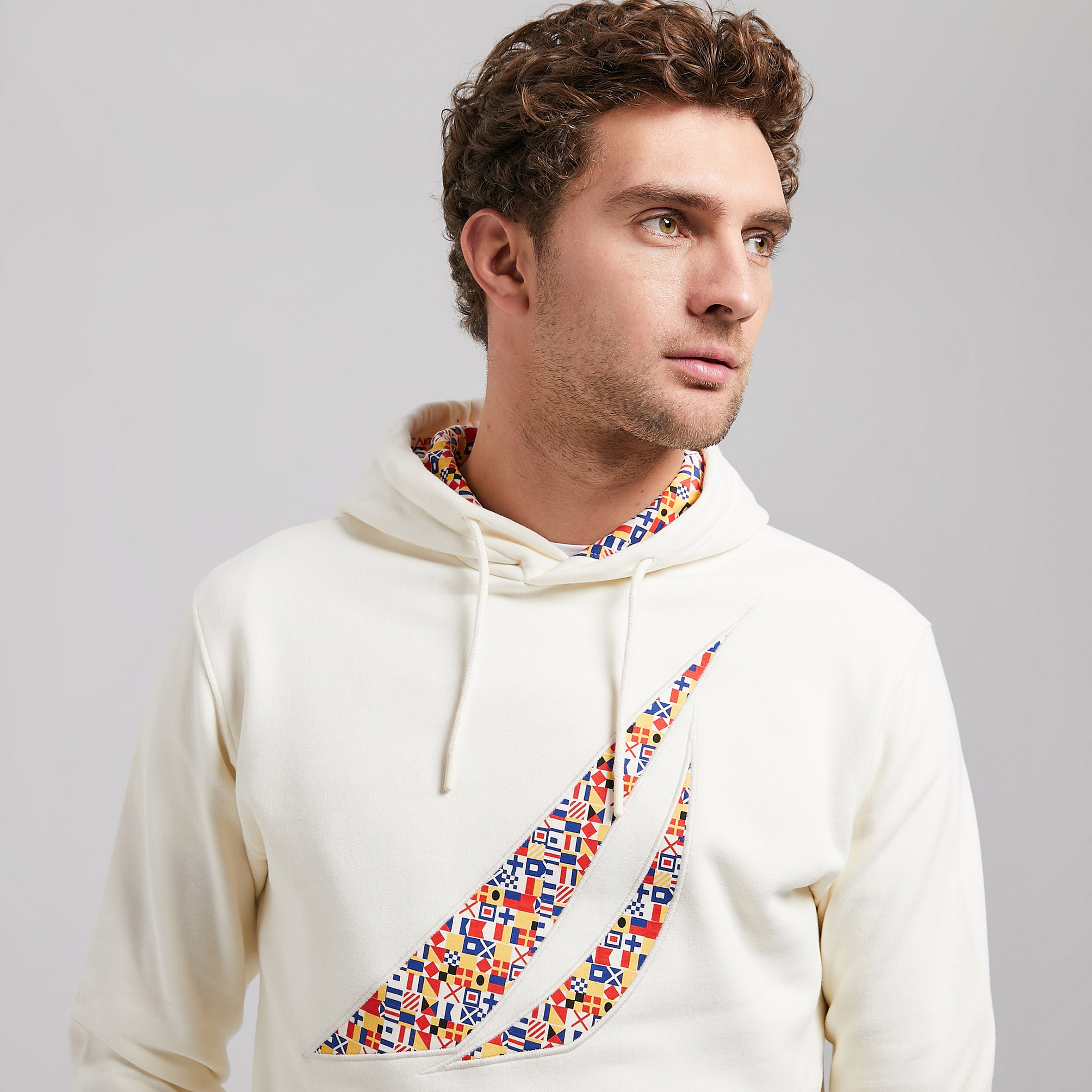 NAUTICA ERKEK BEYAZ STANDART FIT SWEATSHIRT