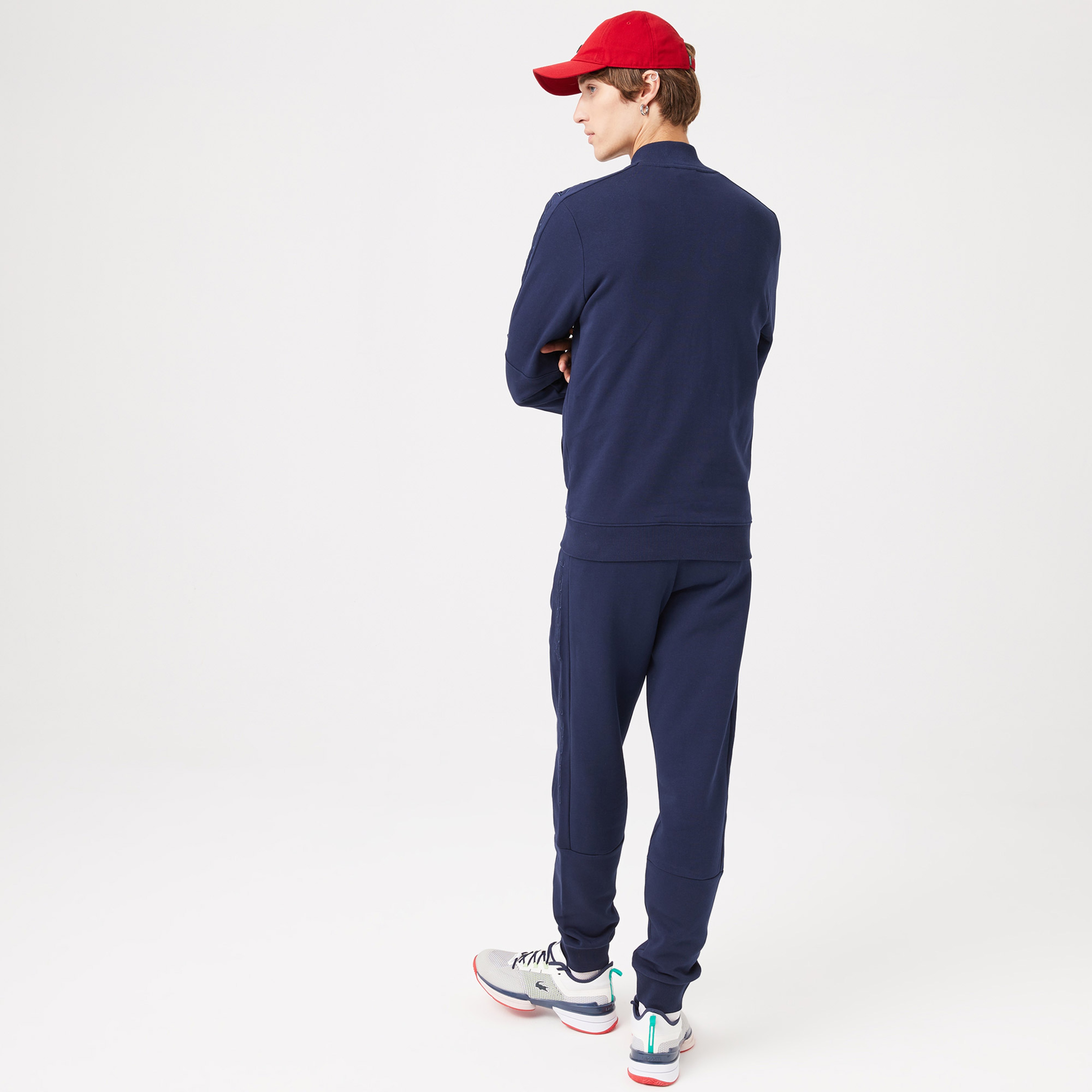 Lacoste Erkek Slim Fit Dik Yaka Fermuarlı Lacivert Sweatshirt