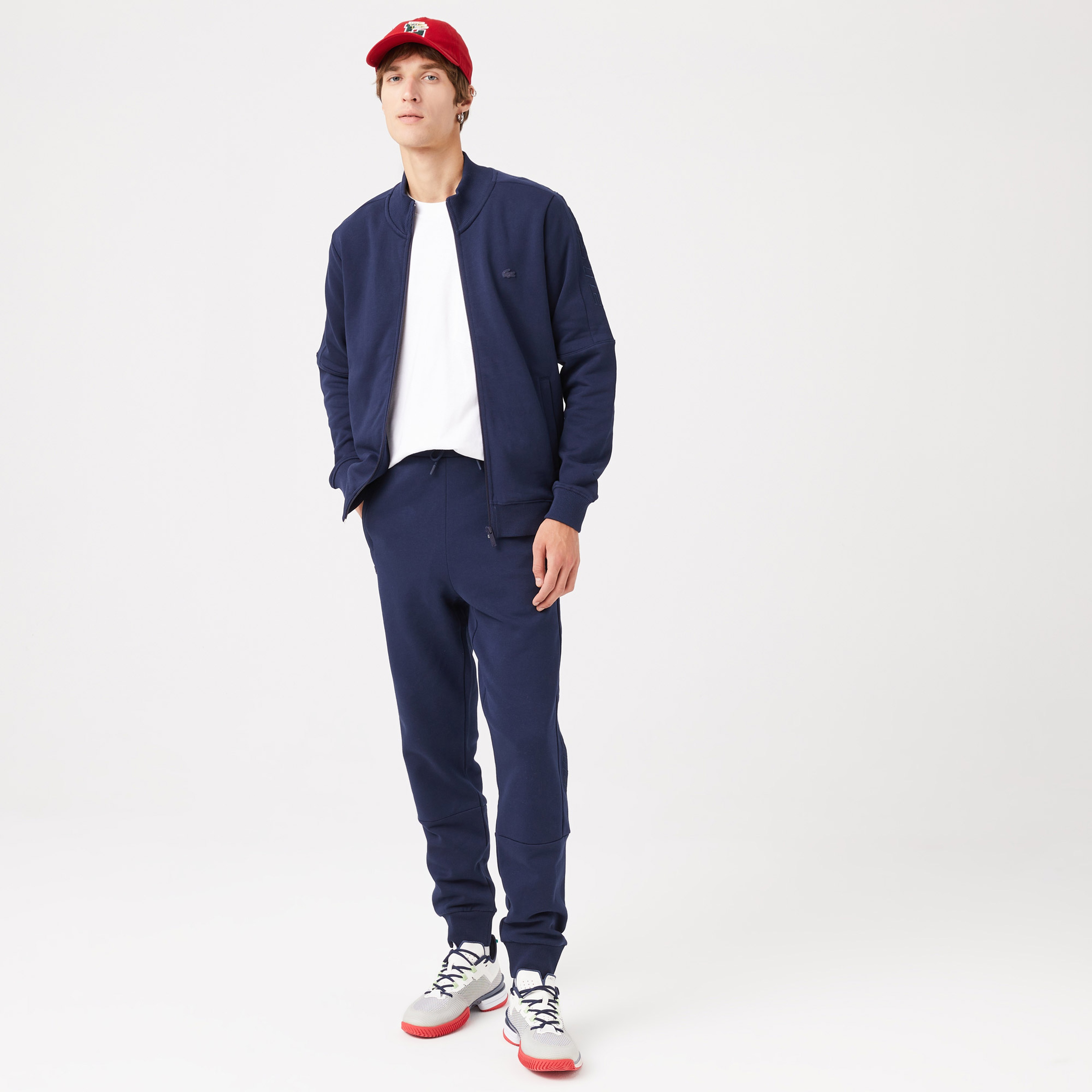 Lacoste Erkek Slim Fit Dik Yaka Fermuarlı Lacivert Sweatshirt