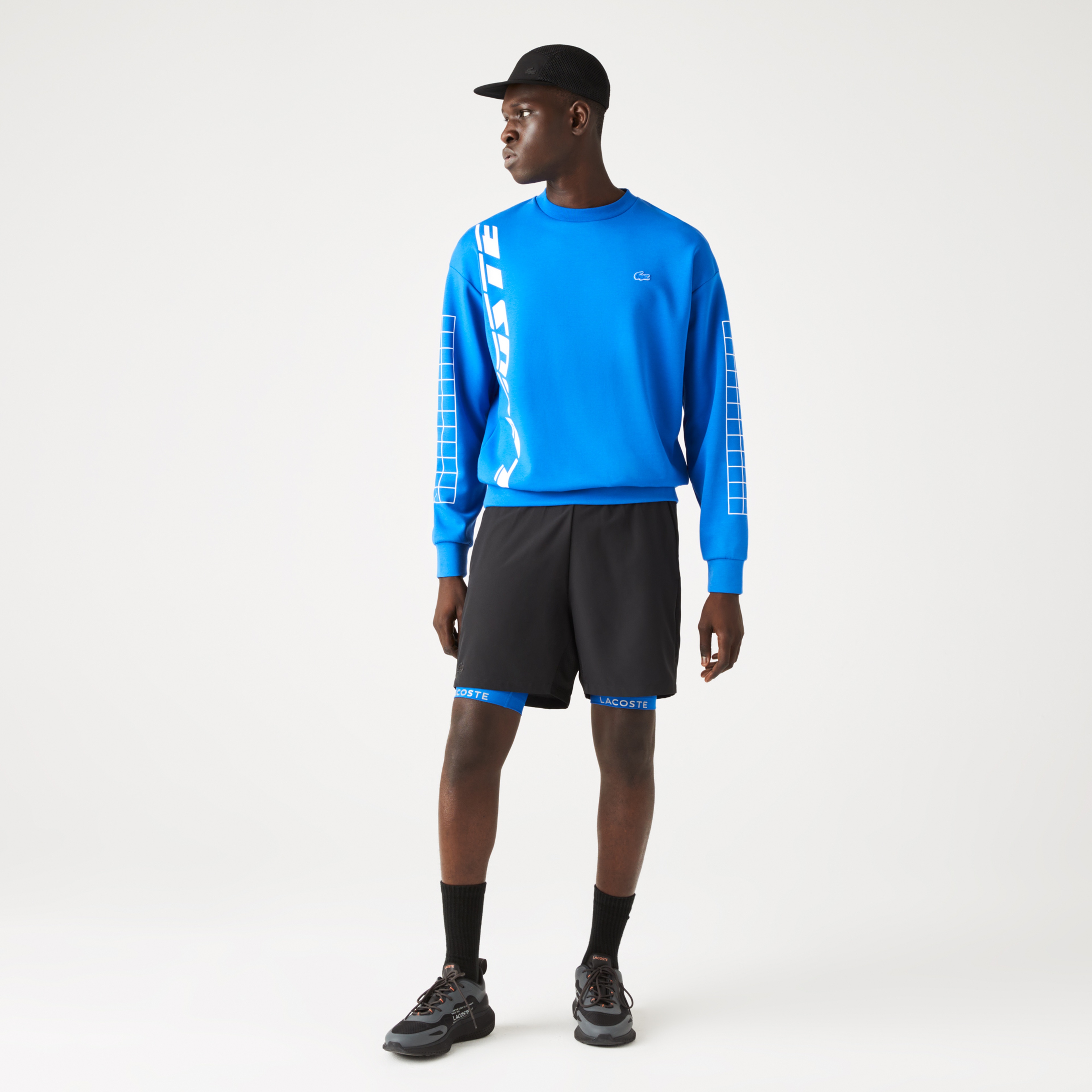 Lacoste Active Erkek Baskılı Siyah Şort