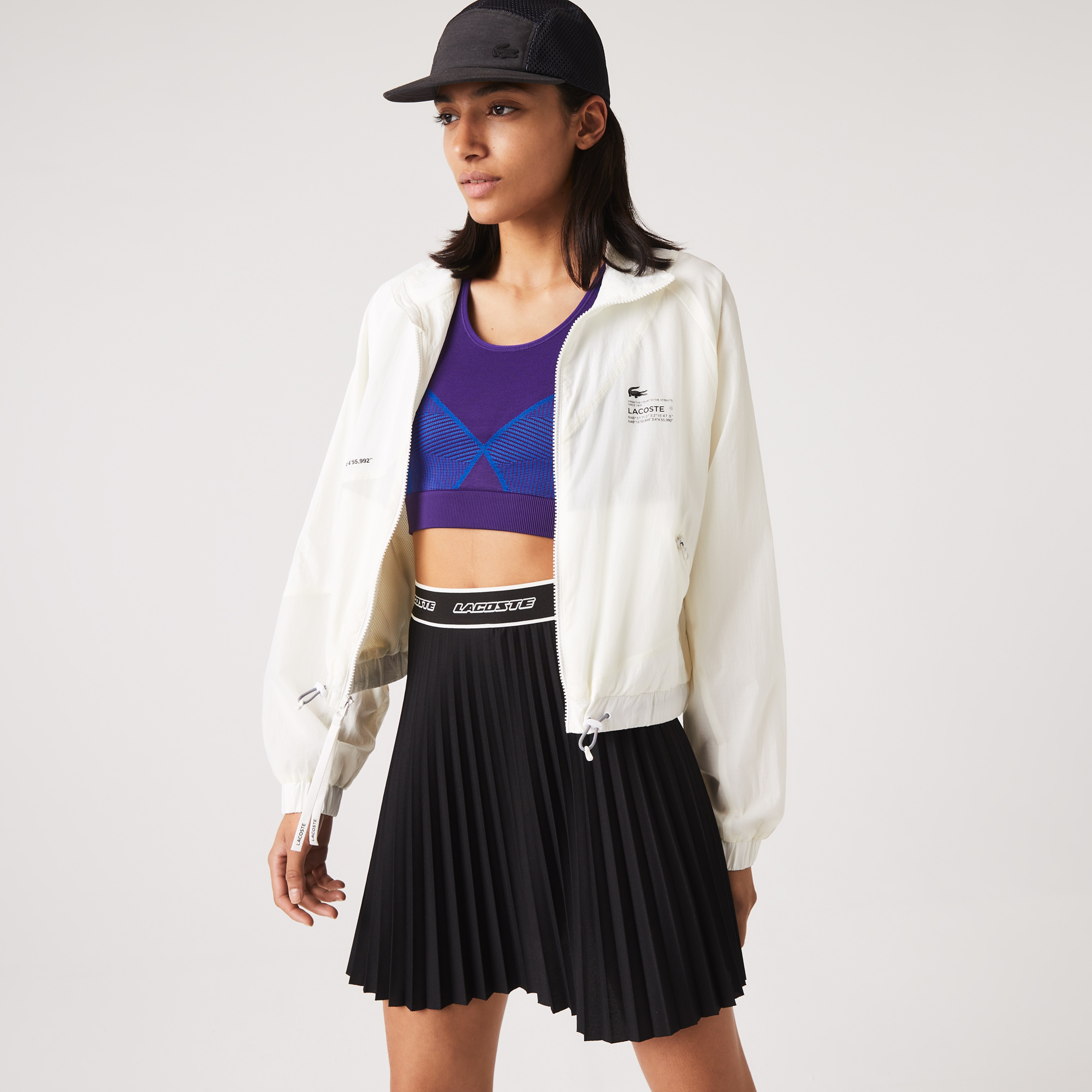 Lacoste Active Kadın Dik Yaka Beyaz Mont