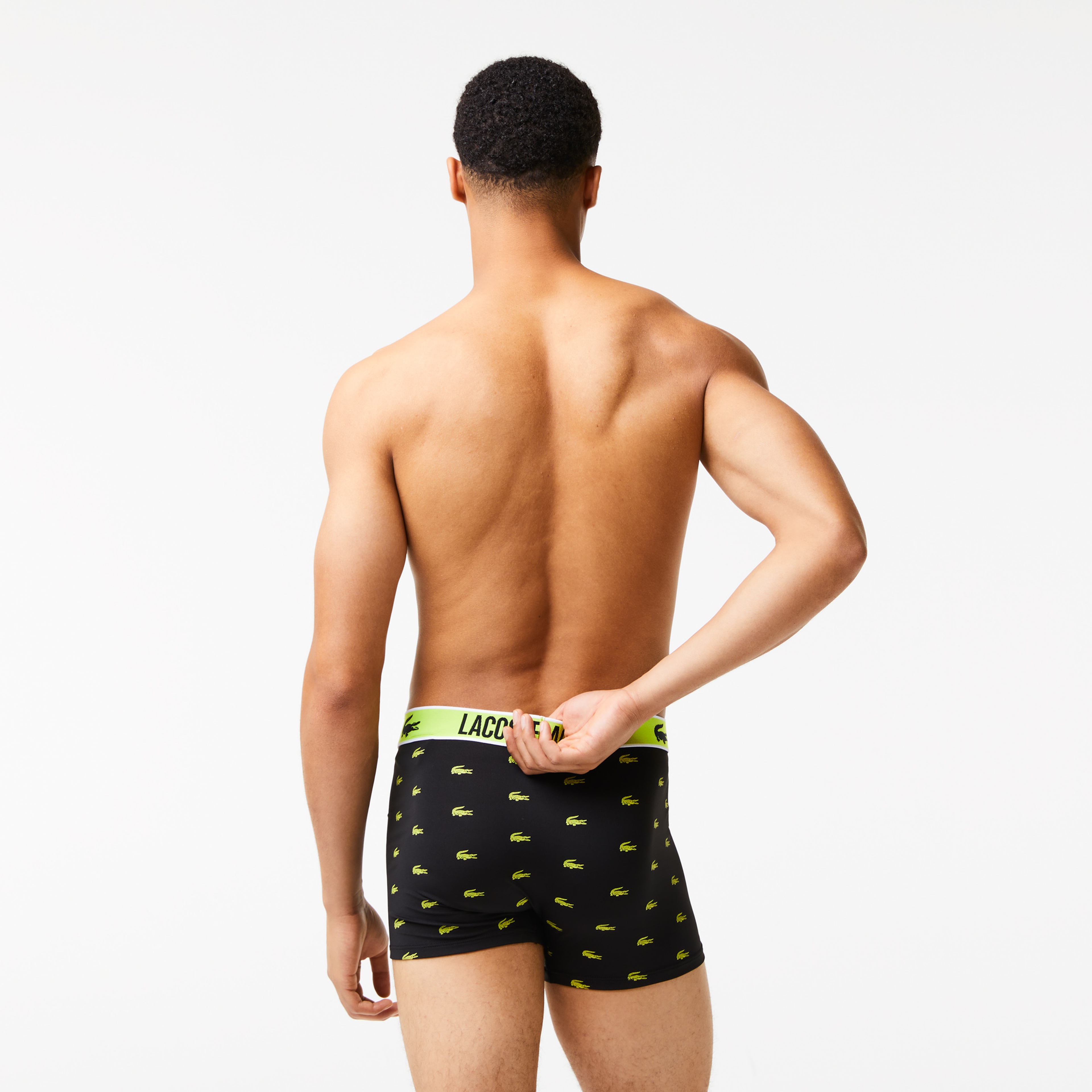 Lacoste Active Erkek Baskılı 3'lü Siyah Boxer