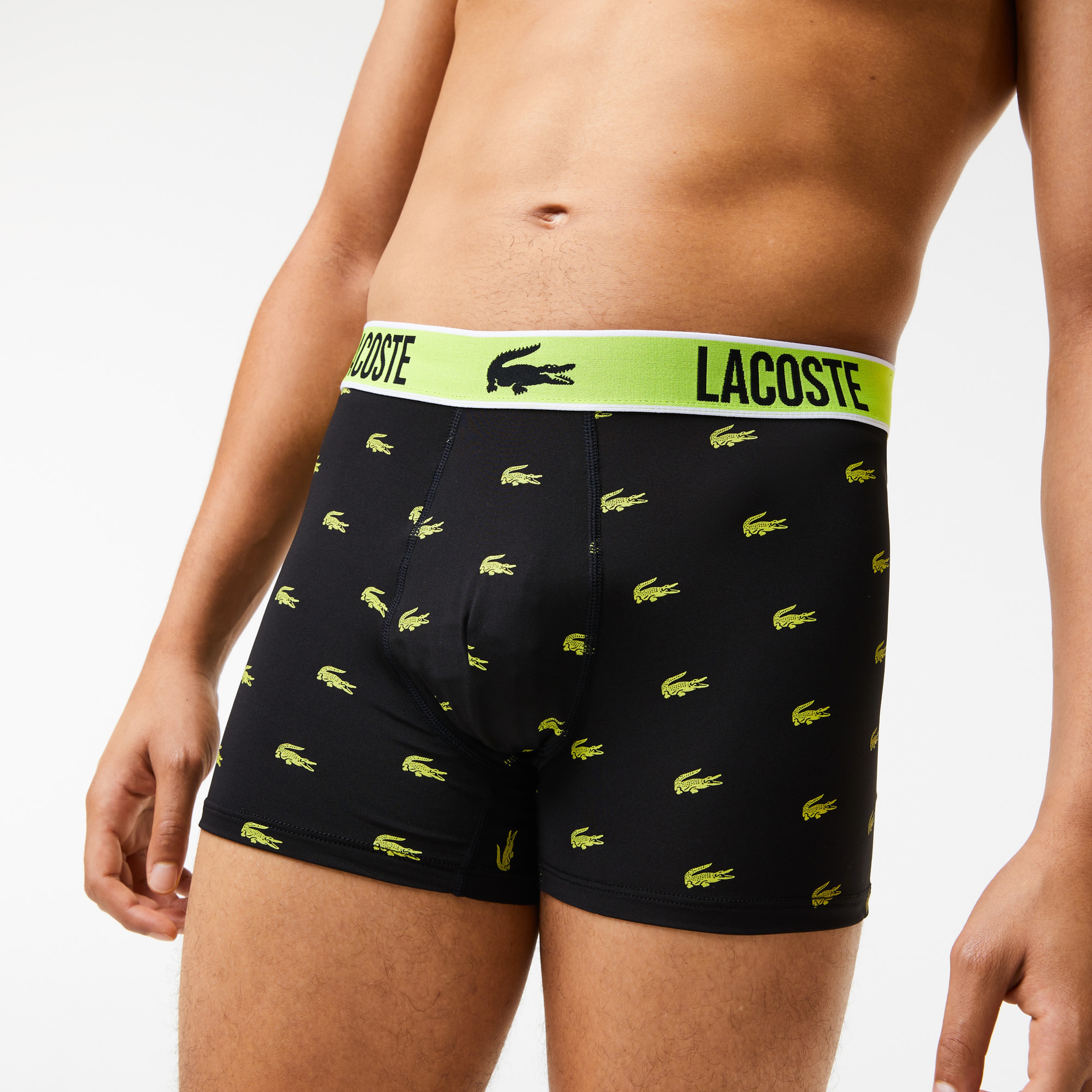 Lacoste Active Erkek Baskılı 3'lü Siyah Boxer