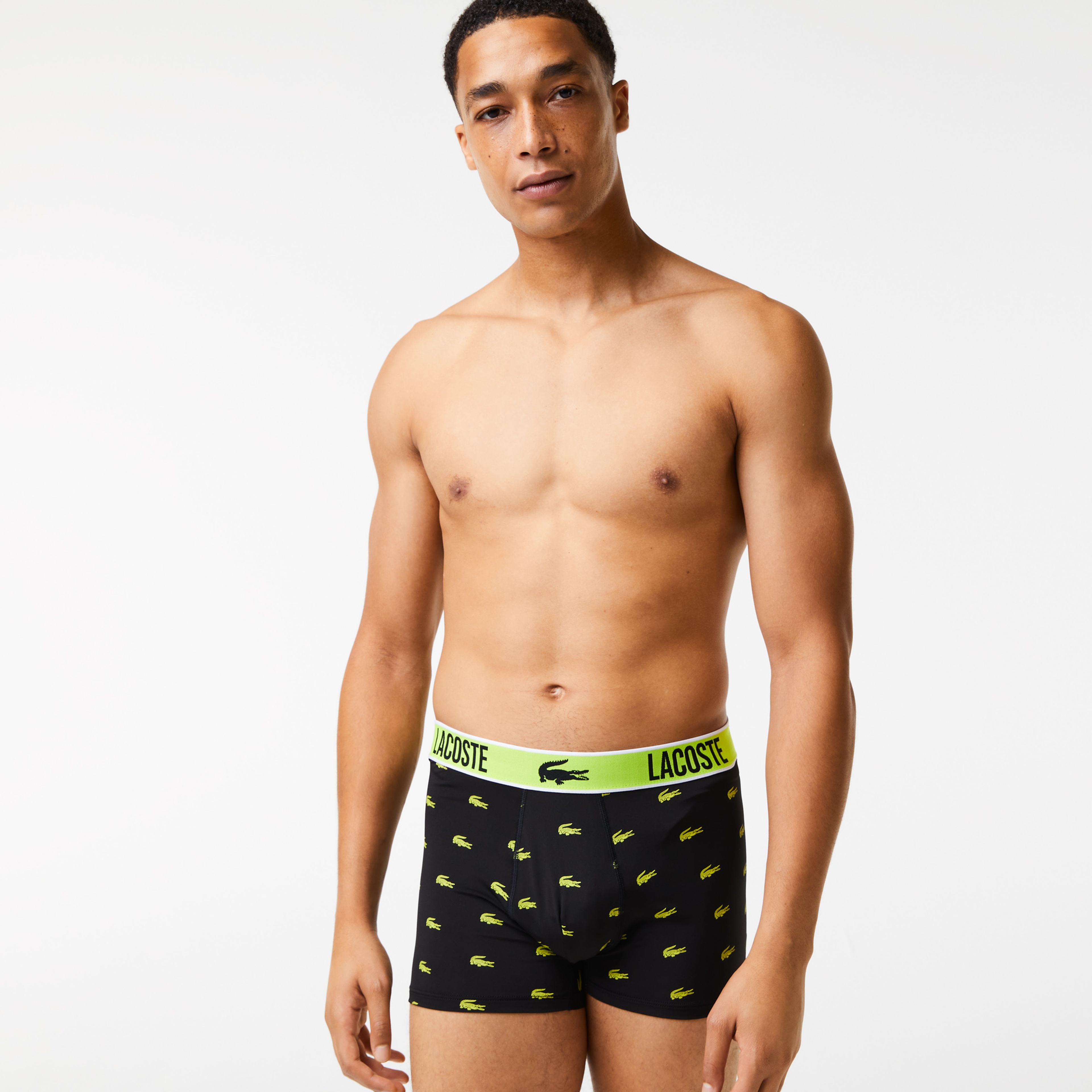 Lacoste Active Erkek Baskılı 3'lü Siyah Boxer