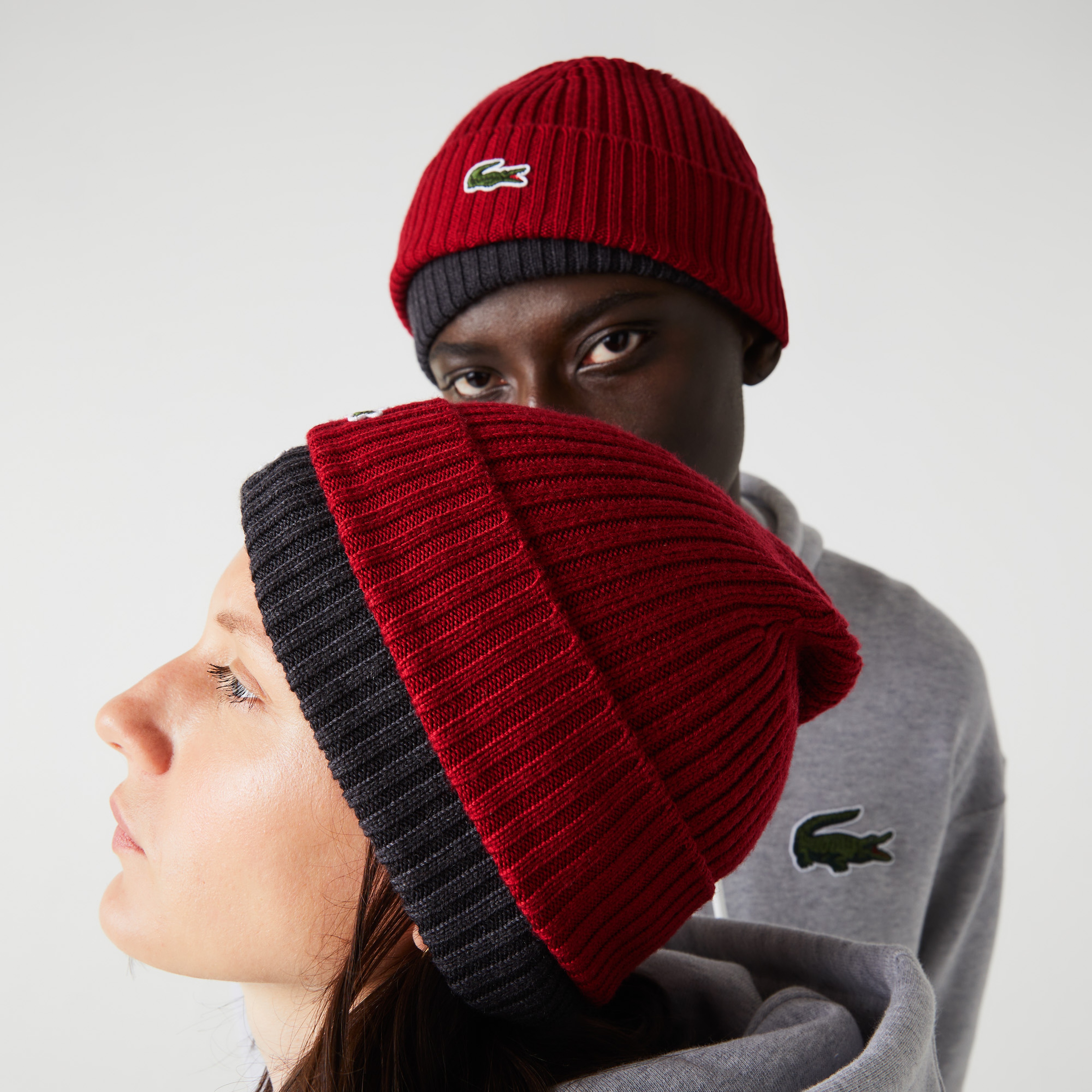 Lacoste Erkek Yün Bordo Bere
