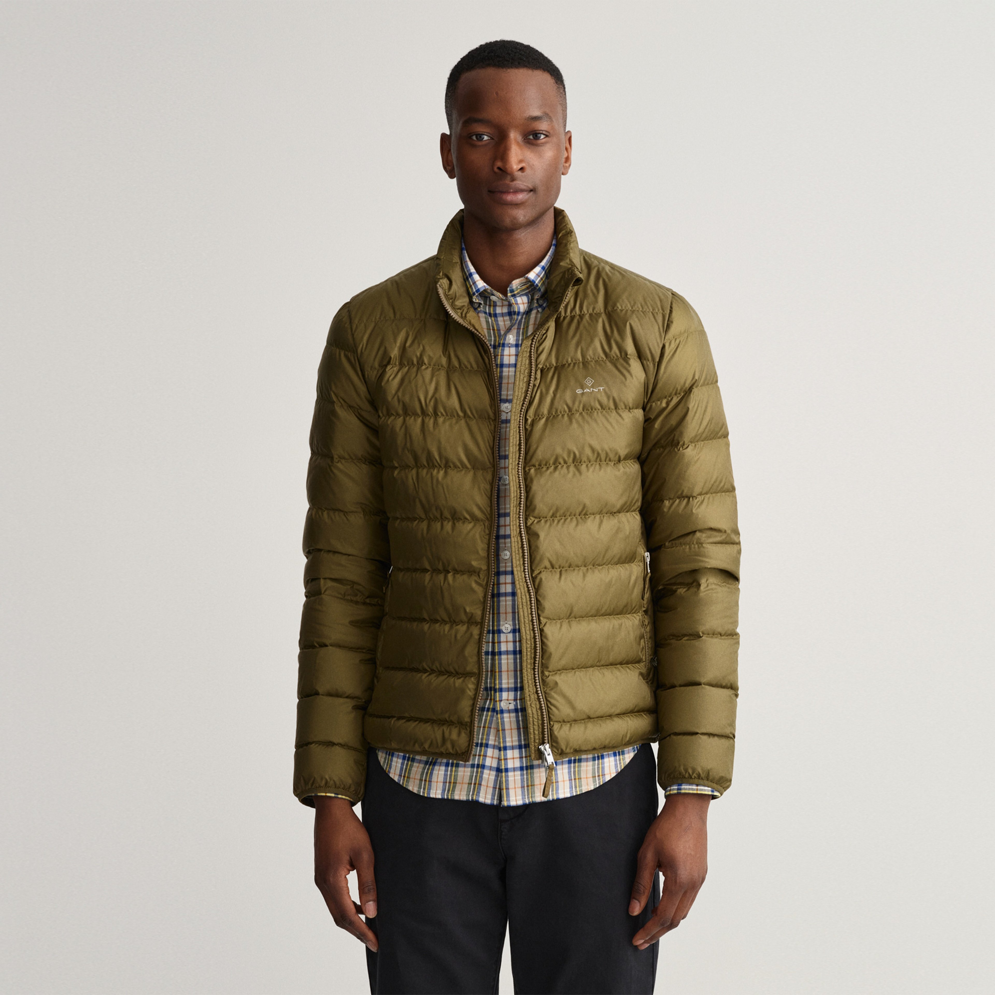 Gant Erkek Yeşil Regular Fit Fermuarlı Mont