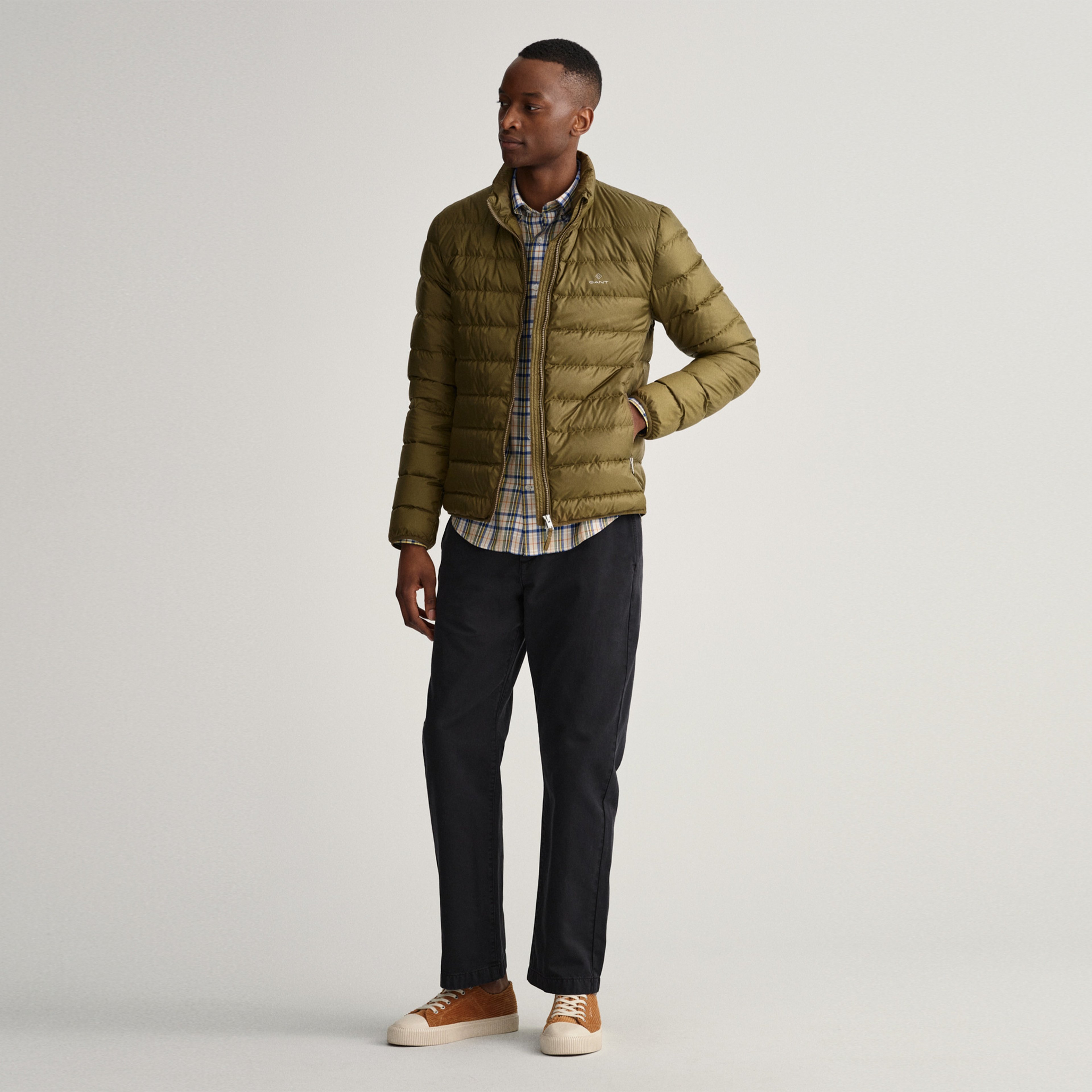 Gant Erkek Yeşil Regular Fit Fermuarlı Mont