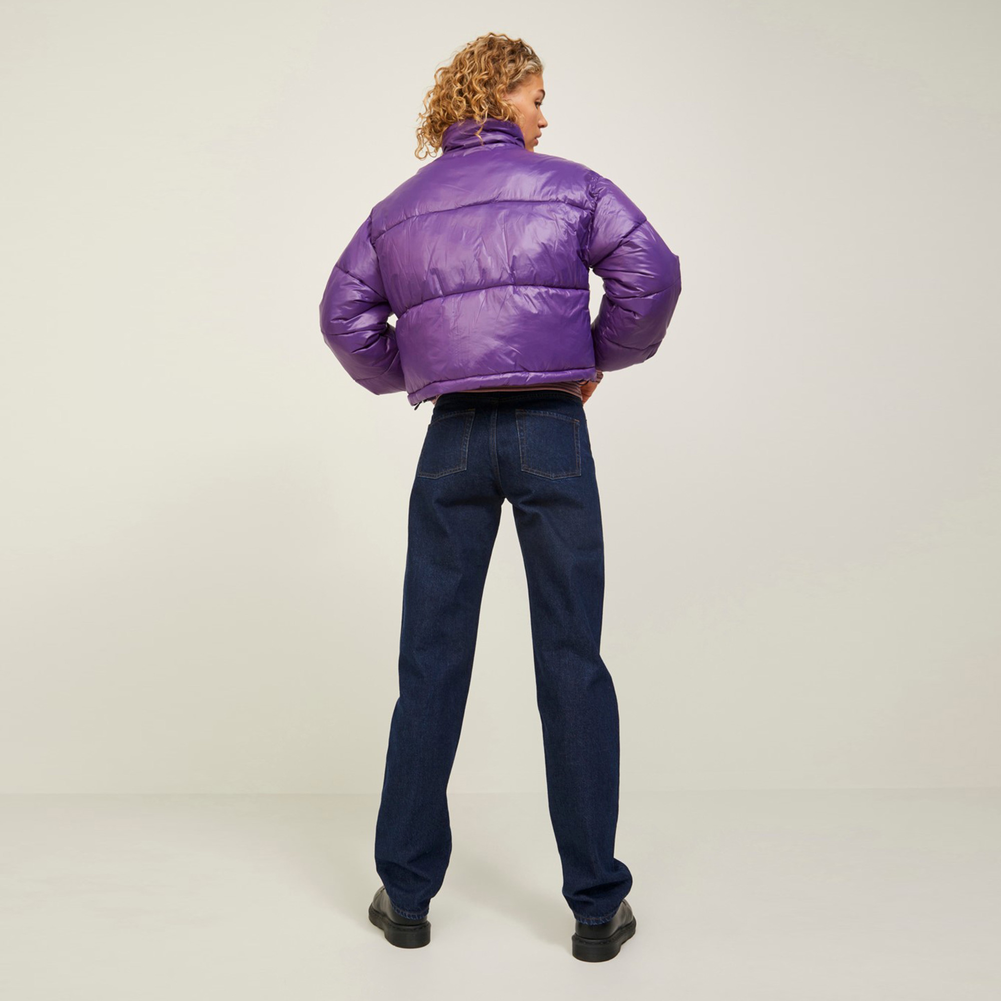 Jack & Jones Jxbeany Shine Puffer Kadın Mor Mont