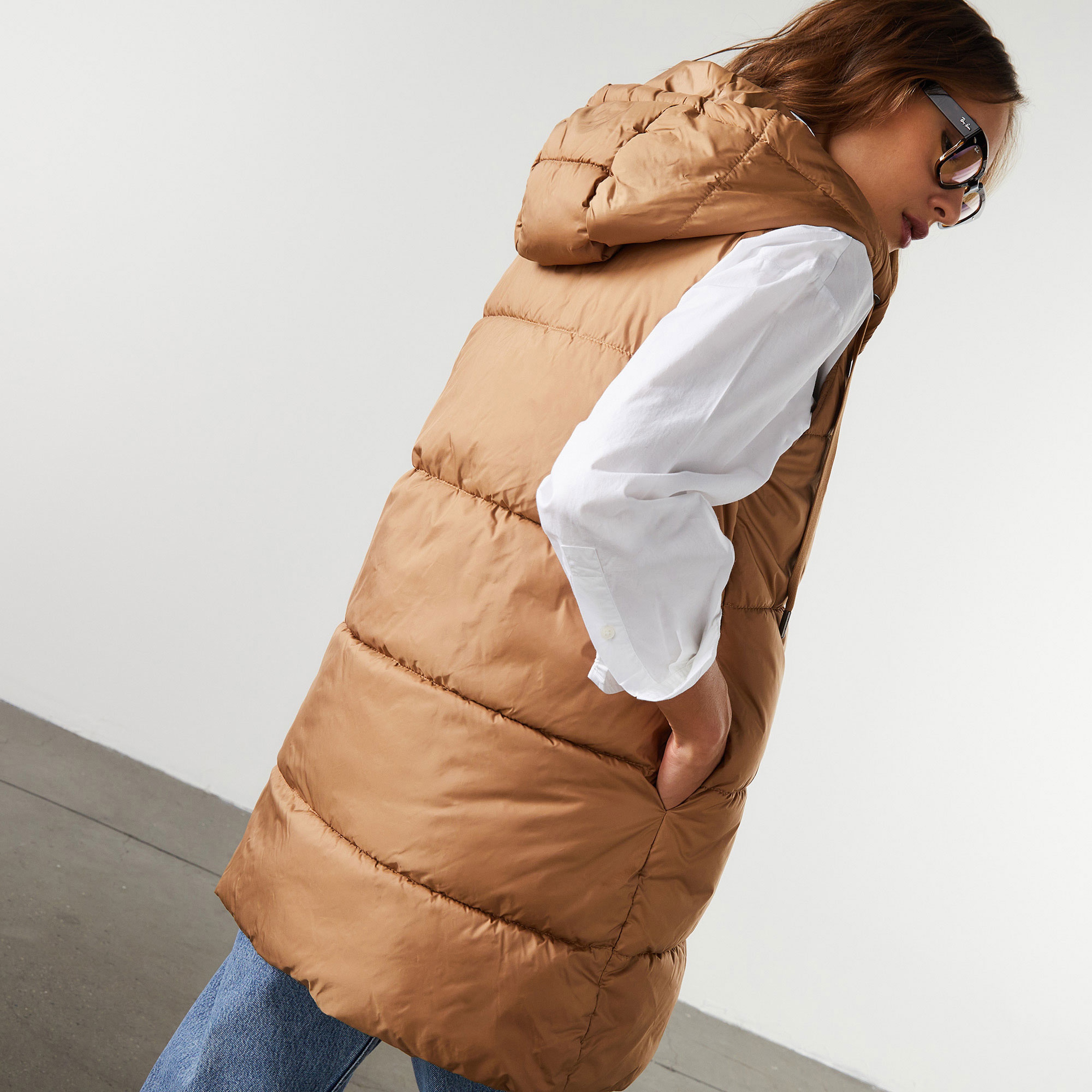 Only Onlnewasta Puffer Kadın Kahverengi Şişme Yelek