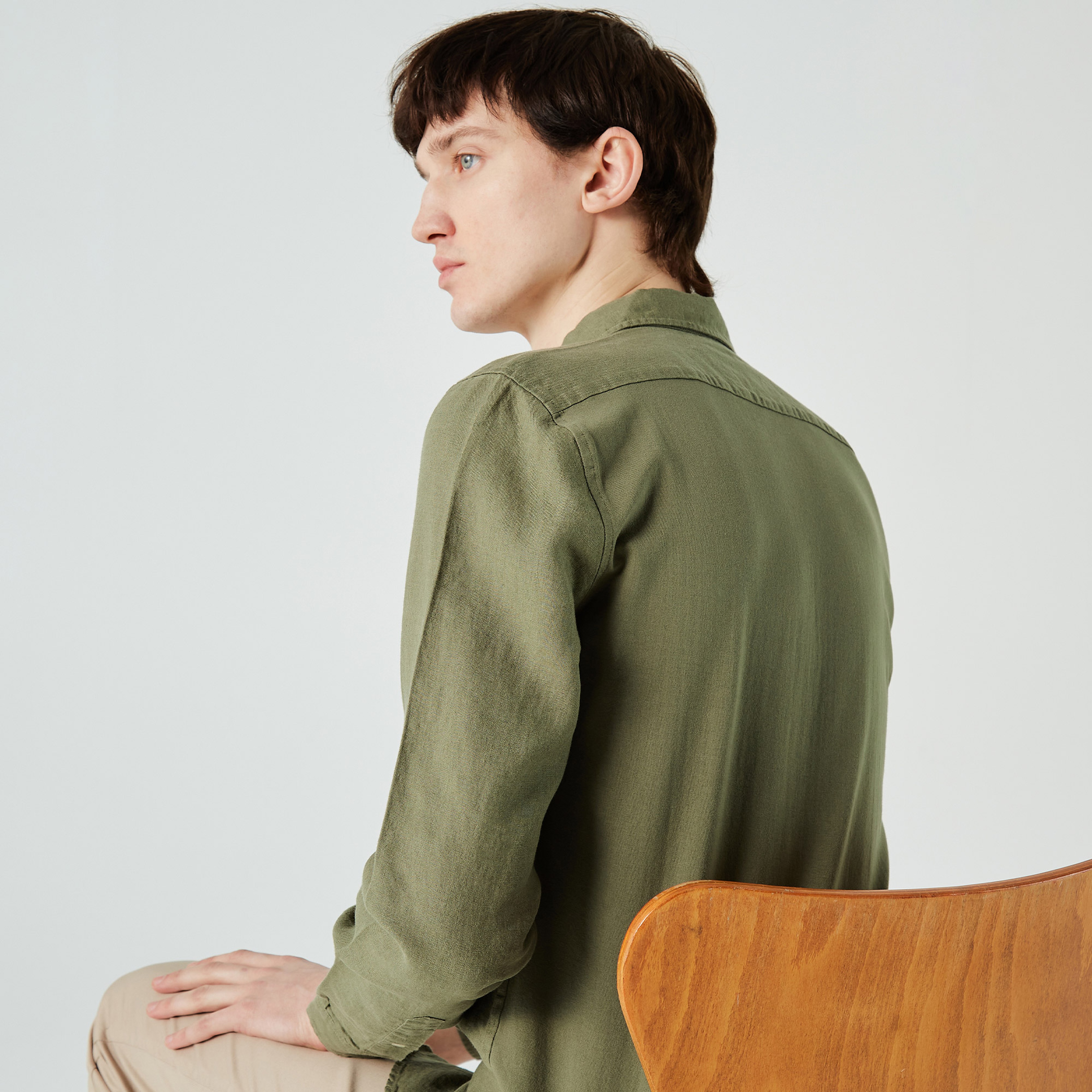 Lacoste Erkek Slim Fit Kısa Kollu Haki Gömlek