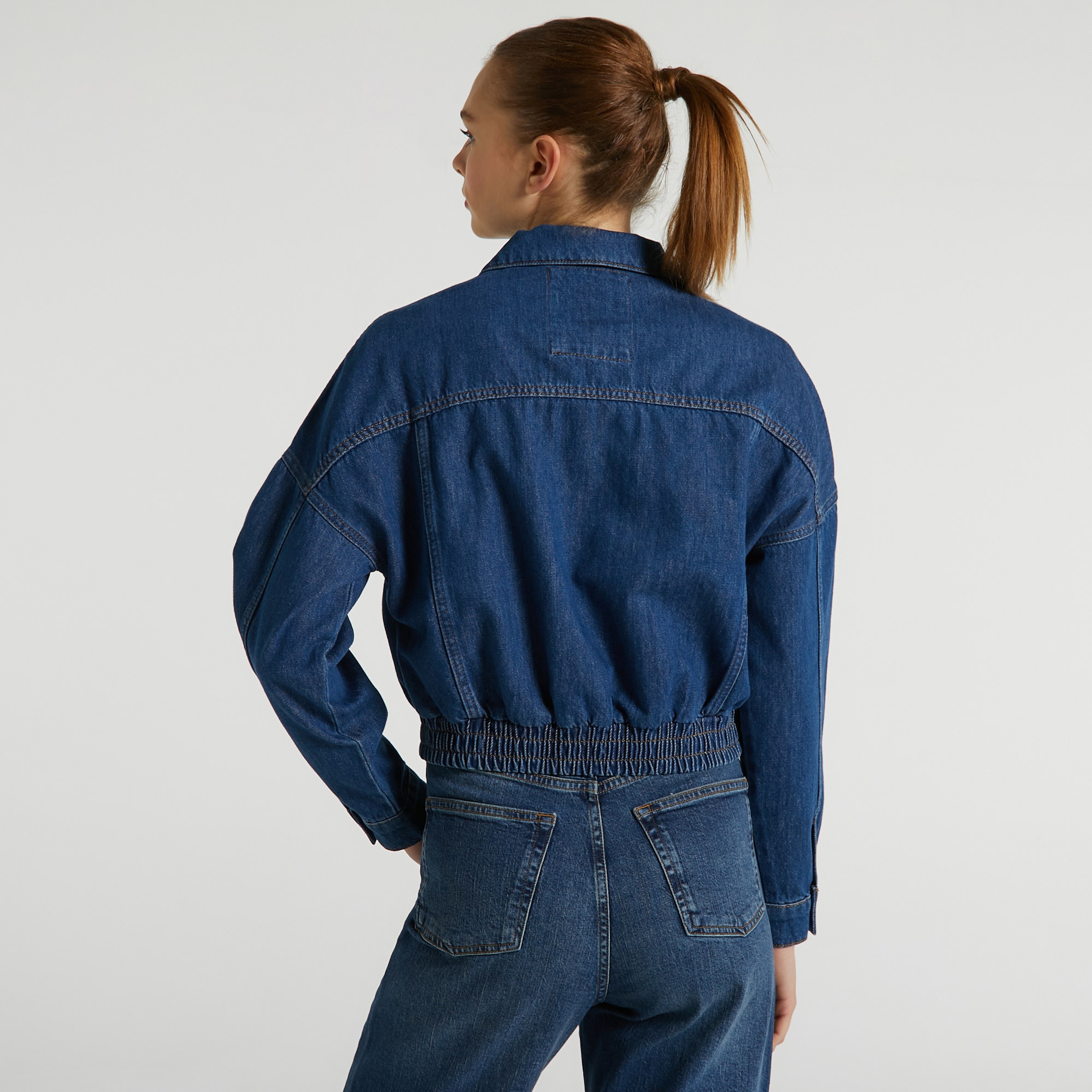 NAUTICA KADIN LACİVERT OVERSIZE DENIM CEKET