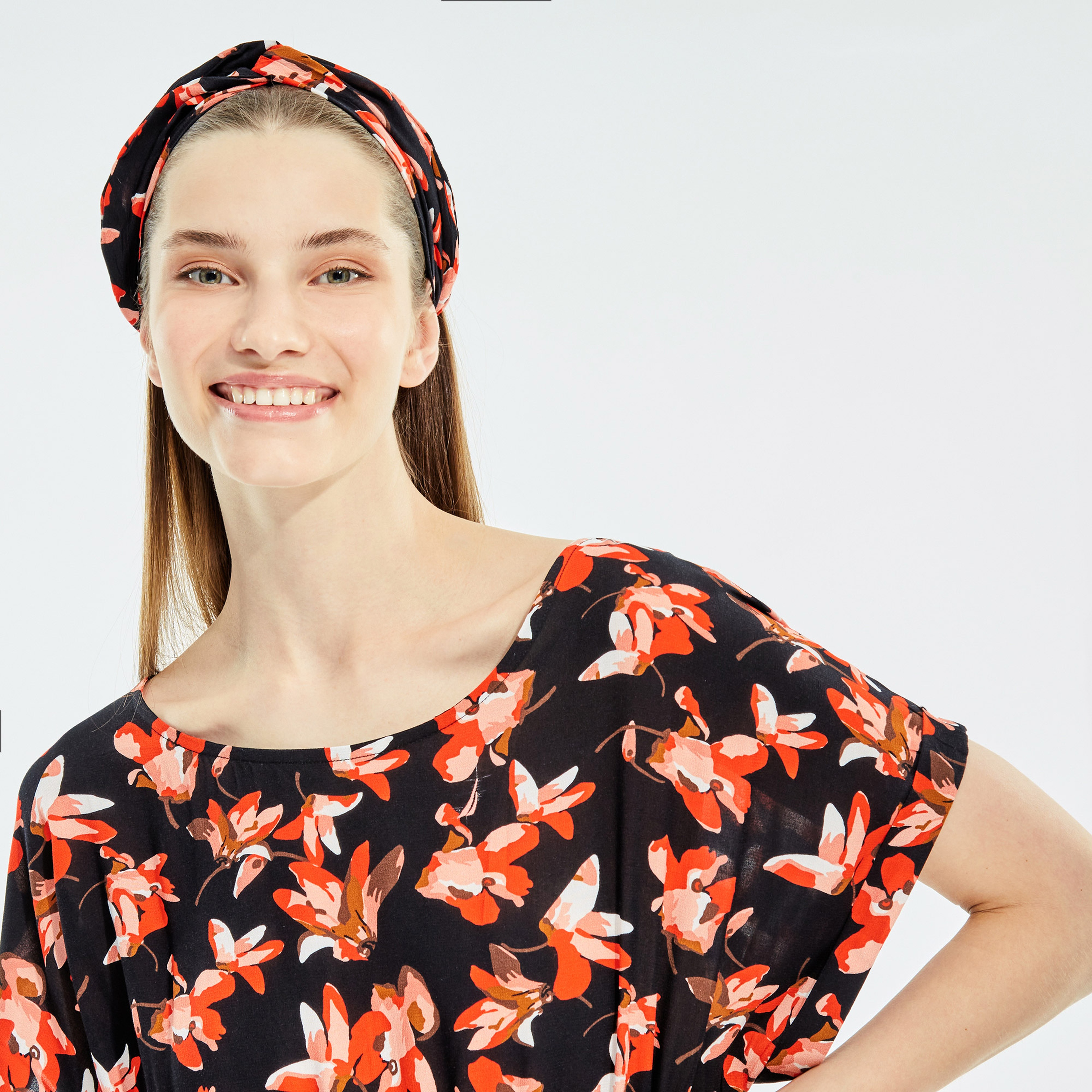 NAUTICA KADIN RENKLİ STANDART FIT KISA KOLLU ELBİSE