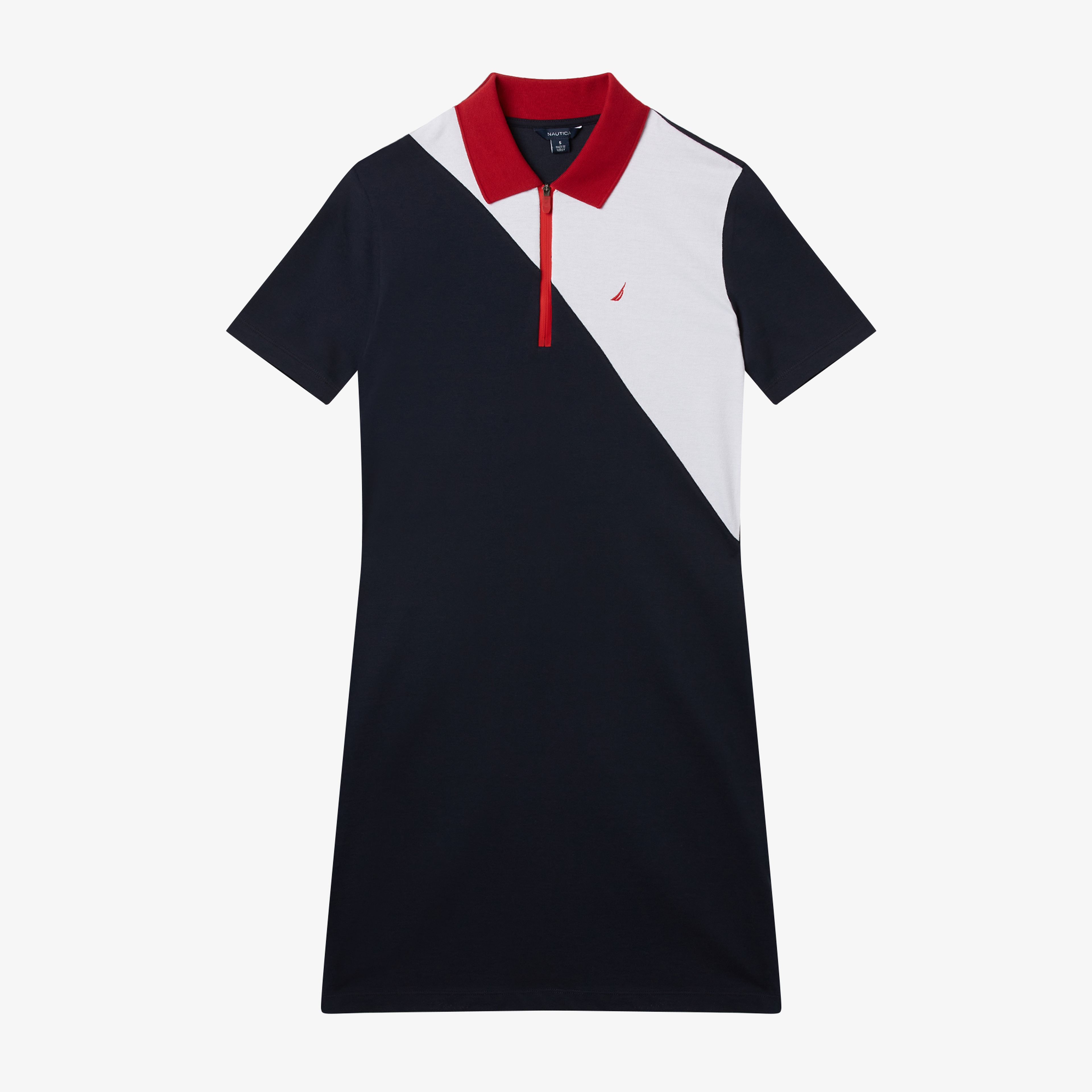 Nautica Kadın Lacivert Slim Fit Kısa Kollu Elbise