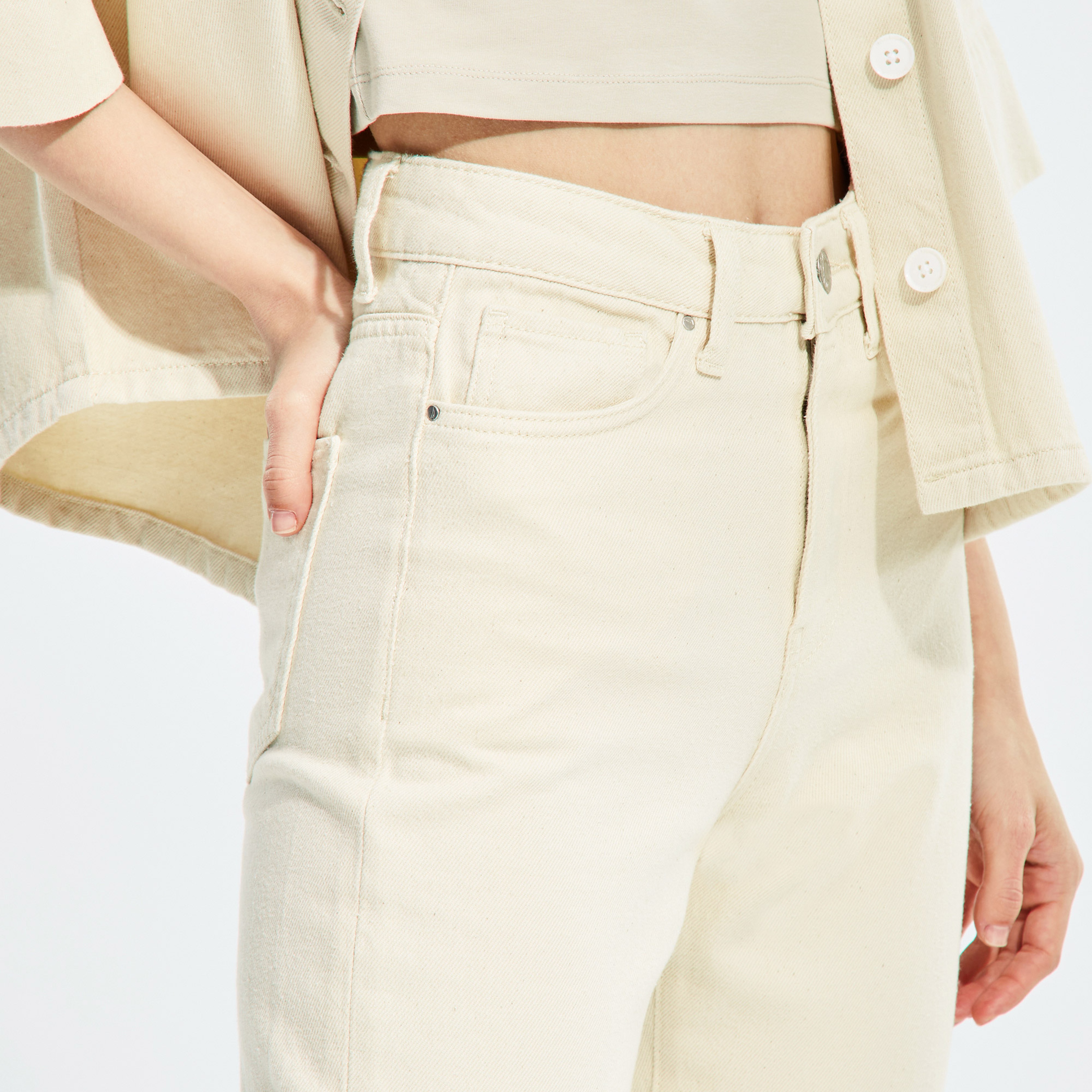 NAUTICA KADIN BEYAZ SLIM FIT DENIM PANTOLON