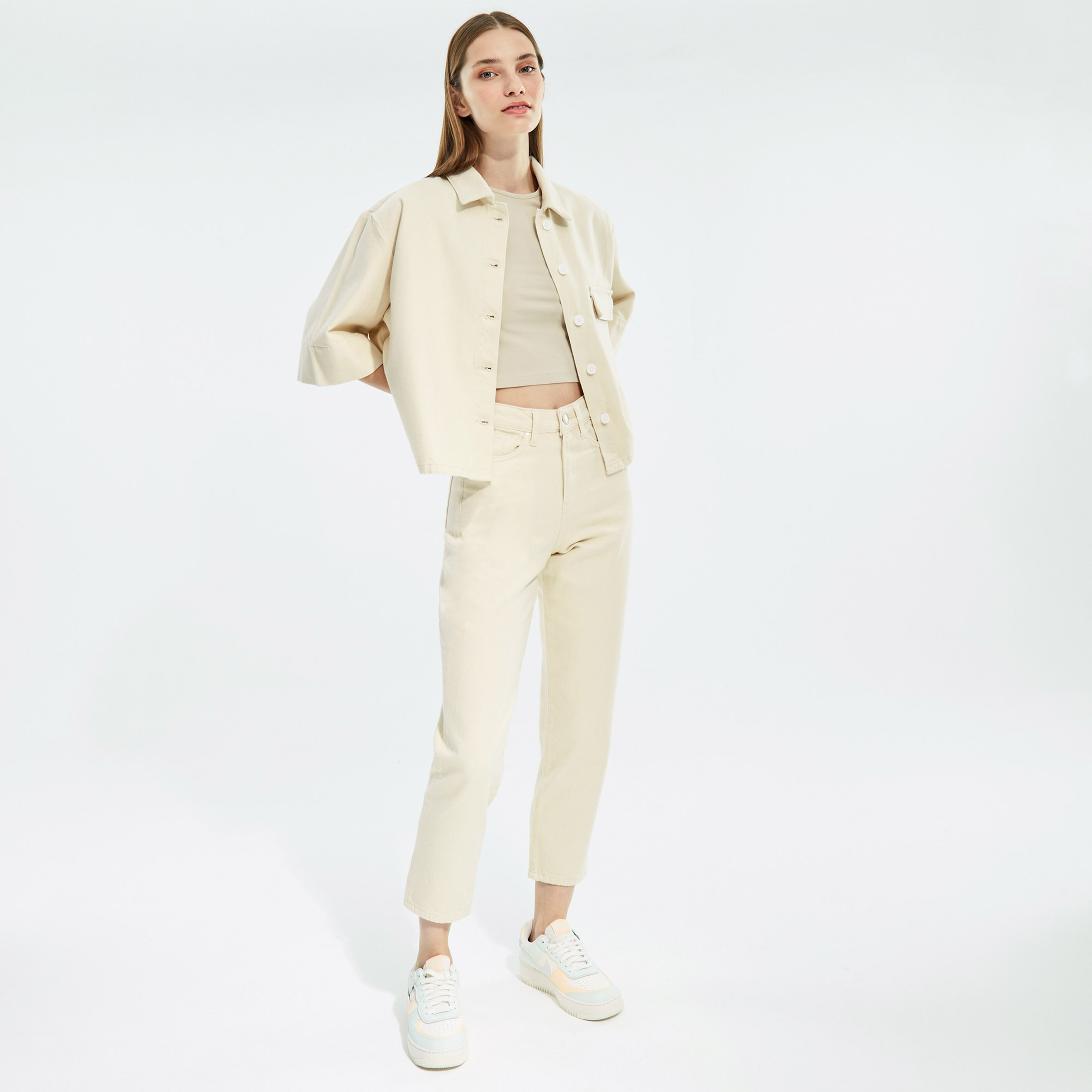 NAUTICA KADIN BEYAZ SLIM FIT DENIM PANTOLON