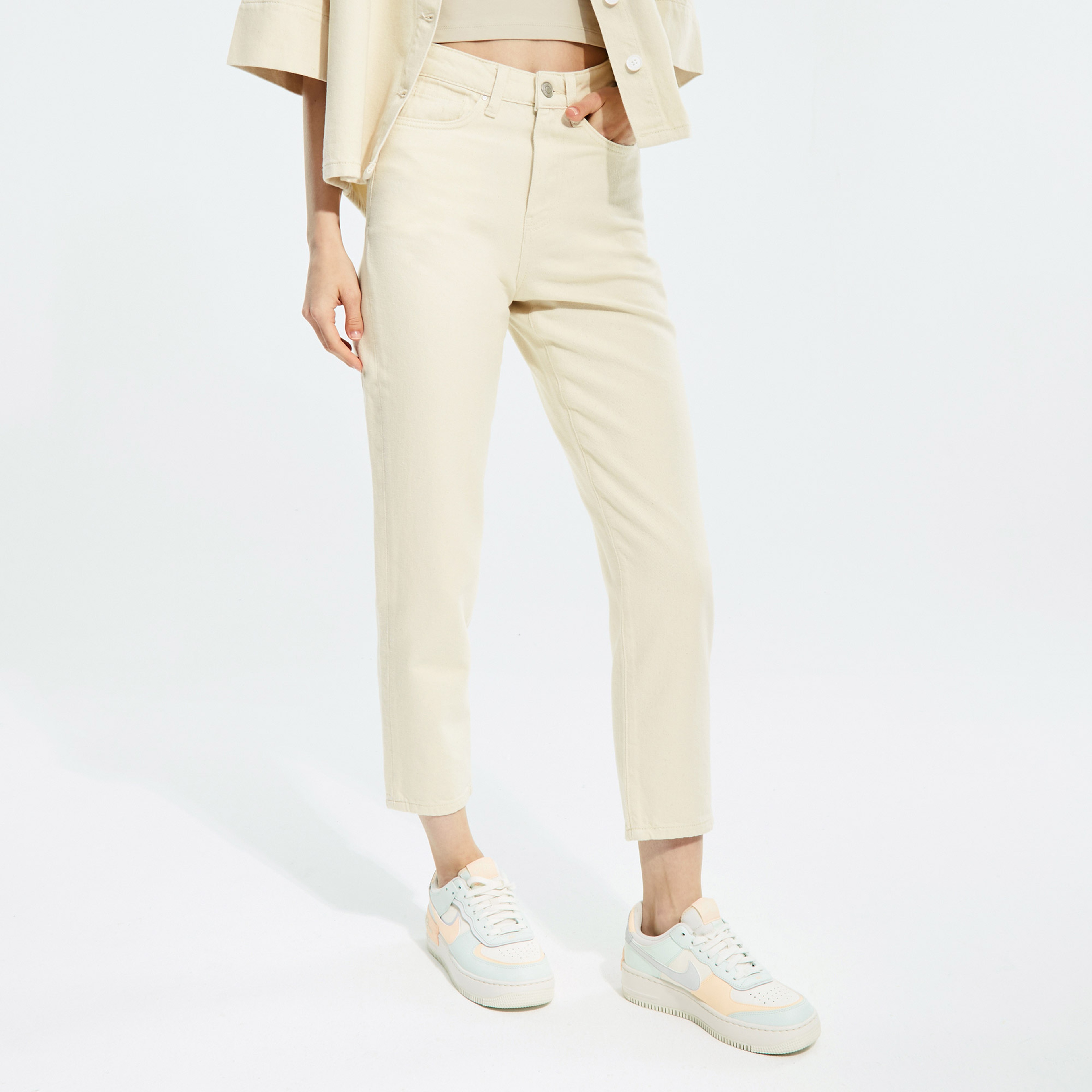 NAUTICA KADIN BEYAZ SLIM FIT DENIM PANTOLON