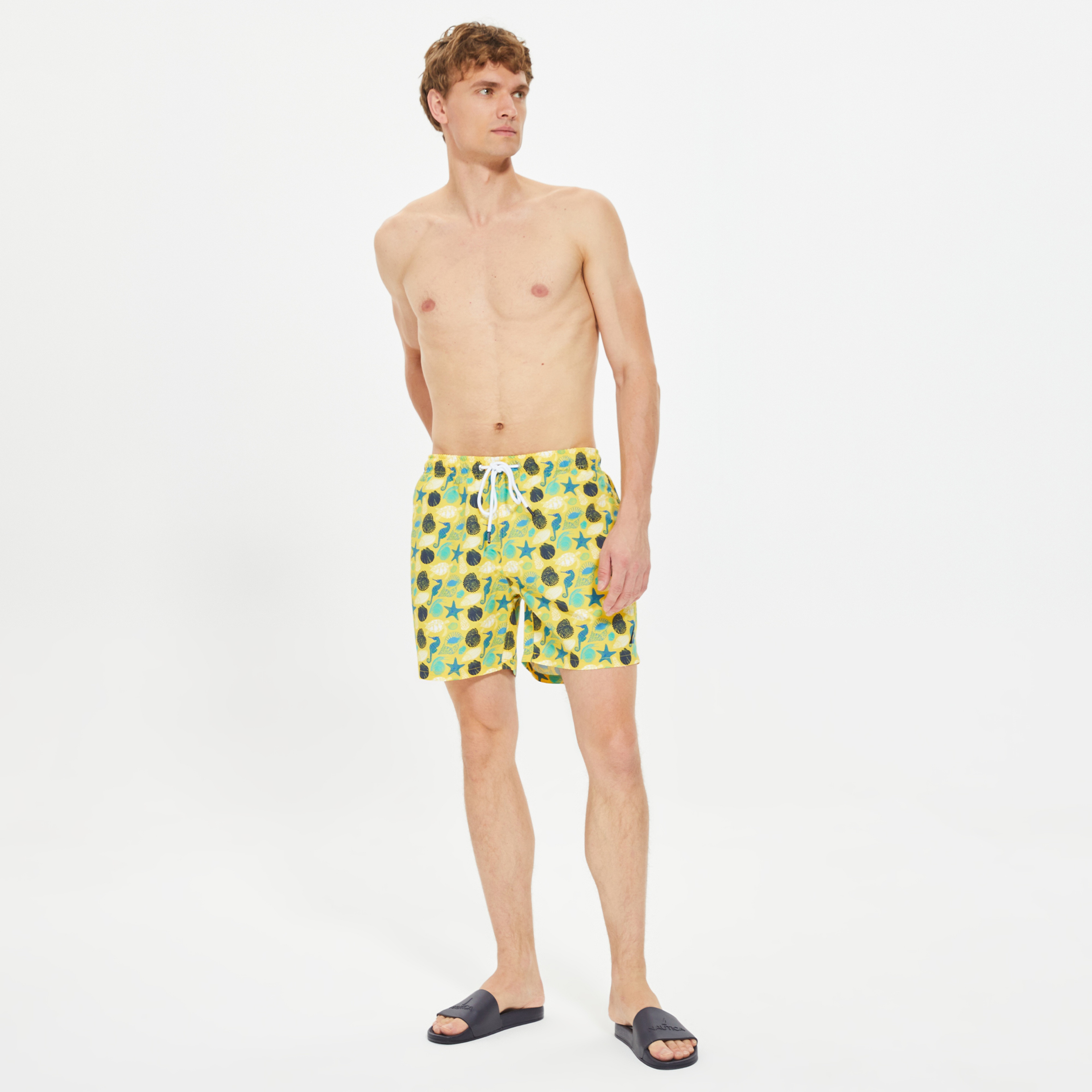 Nautica Erkek Sarı Standart Fit Şort Mayo