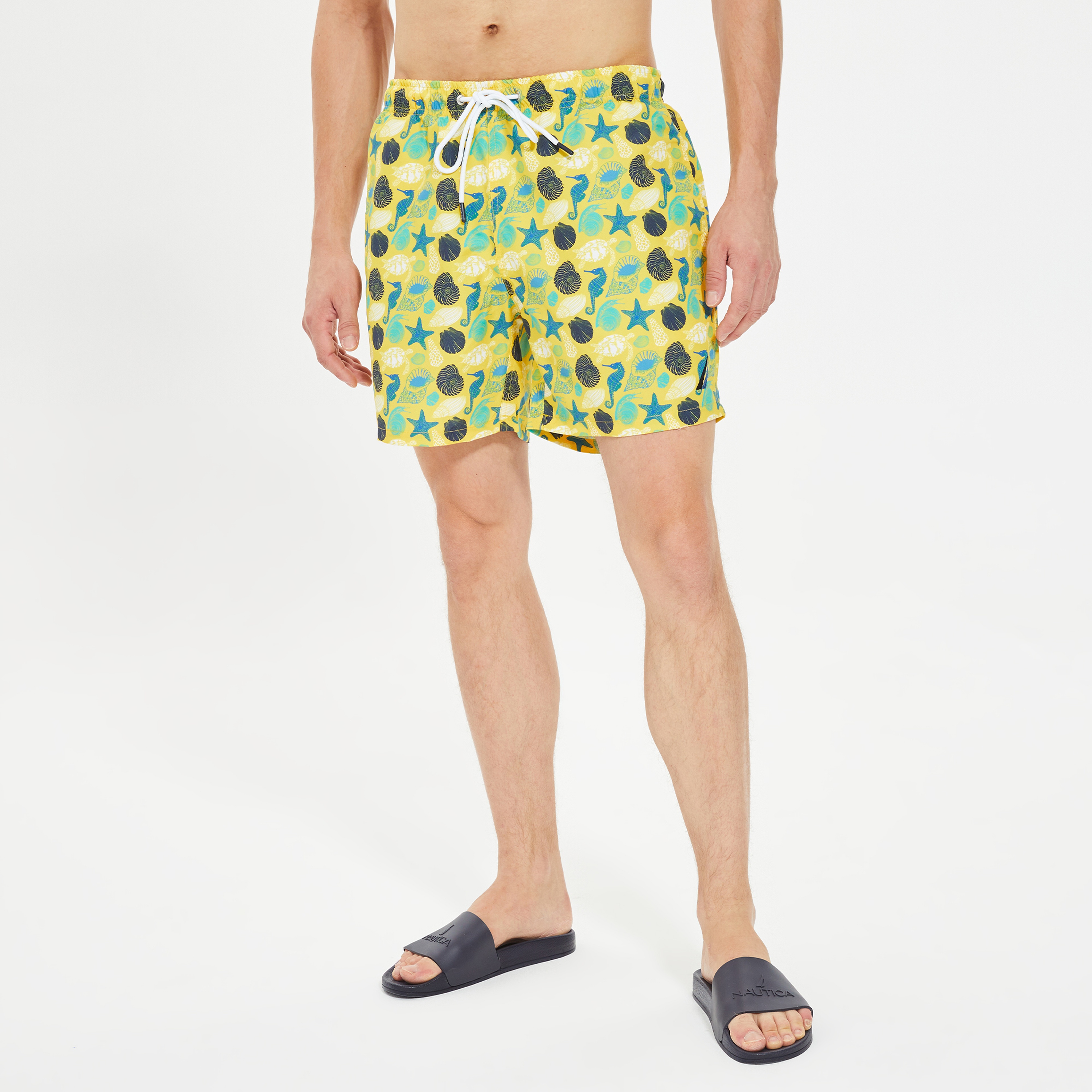 Nautica Erkek Sarı Standart Fit Şort Mayo