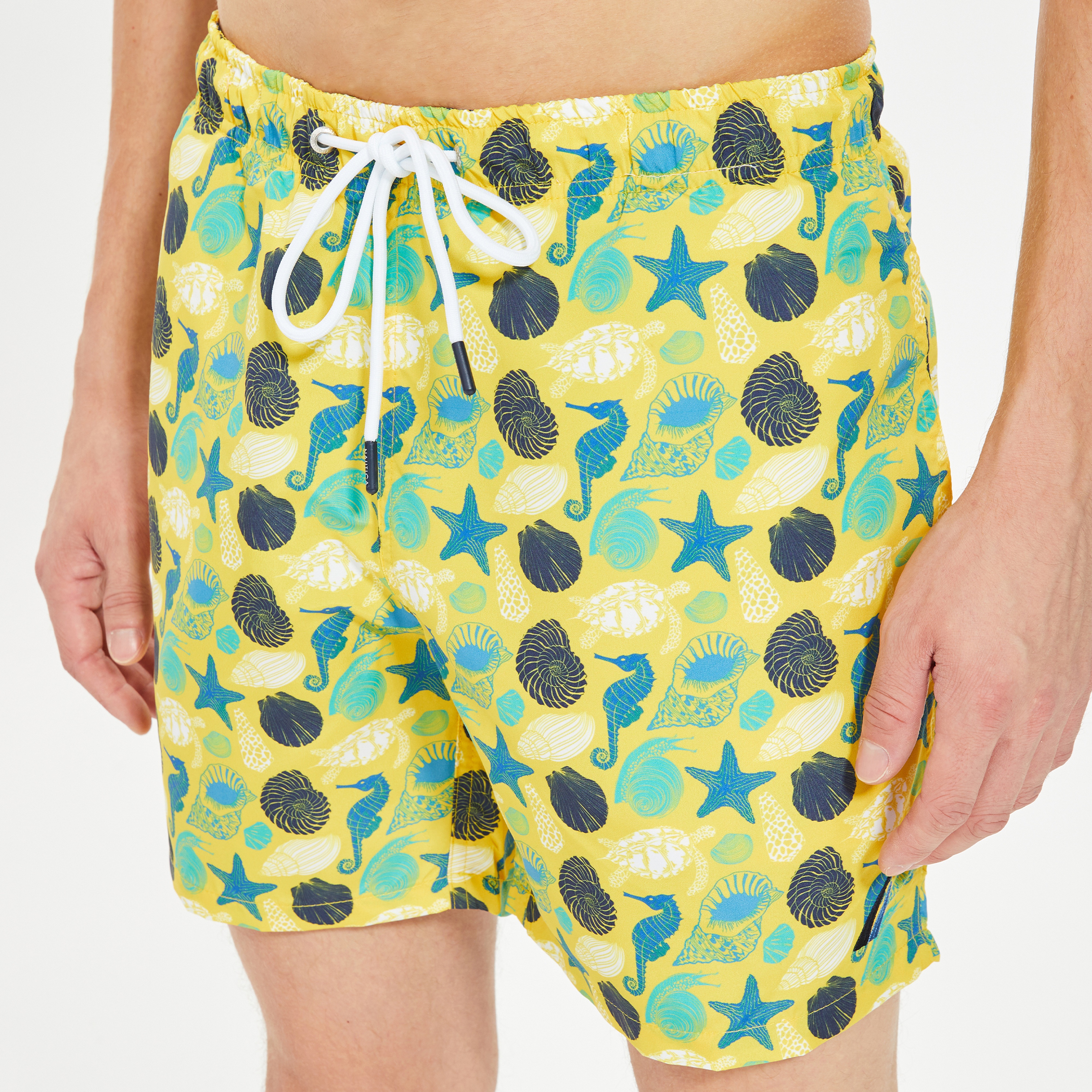 Nautica Erkek Sarı Standart Fit Şort Mayo