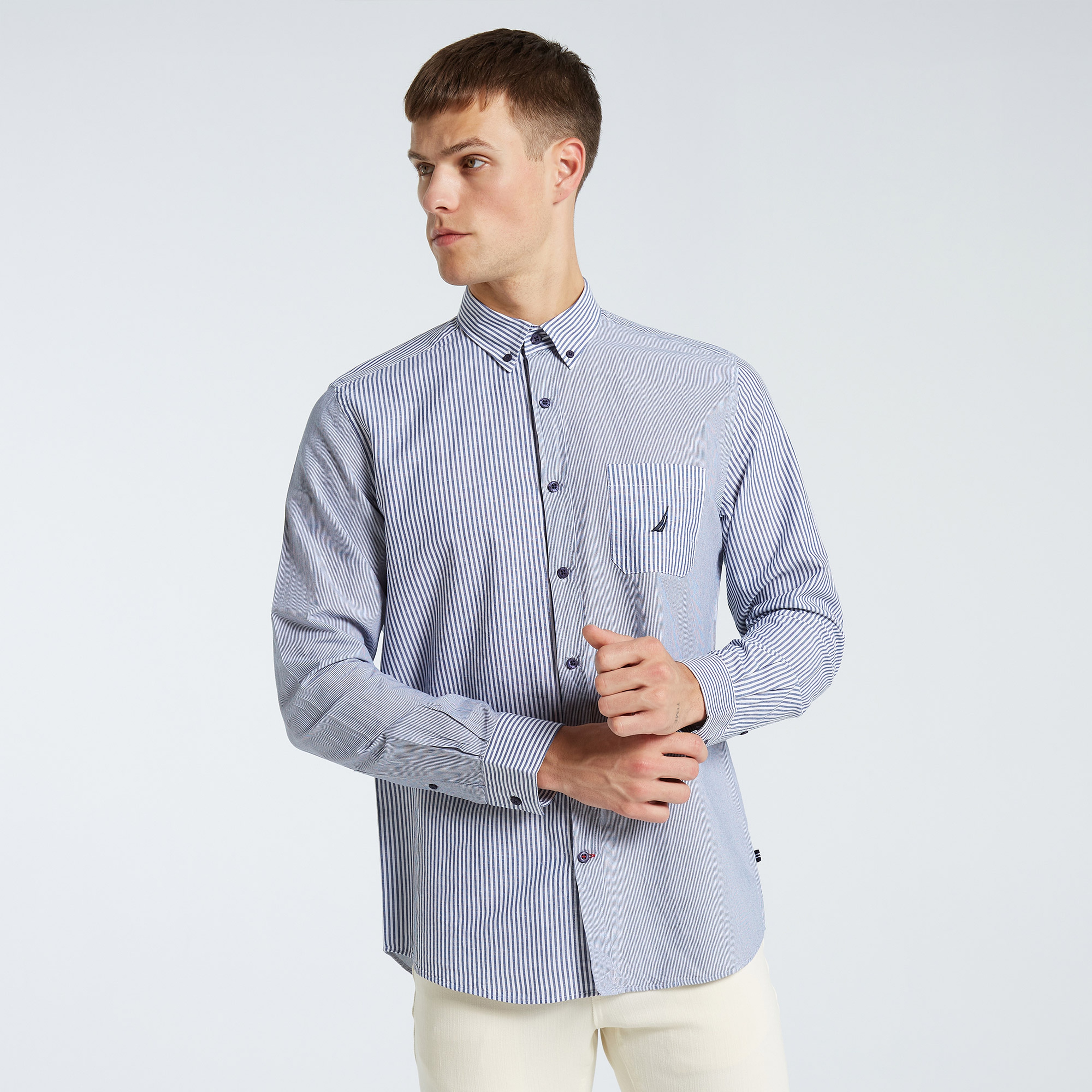 NAUTICA ERKEK LACİVERT CLASSIC FIT UZUN KOLLU GÖMLEK