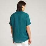 Nautica Erkek Yeşil Classic Fit Kısa Kollu Keten Gömlek