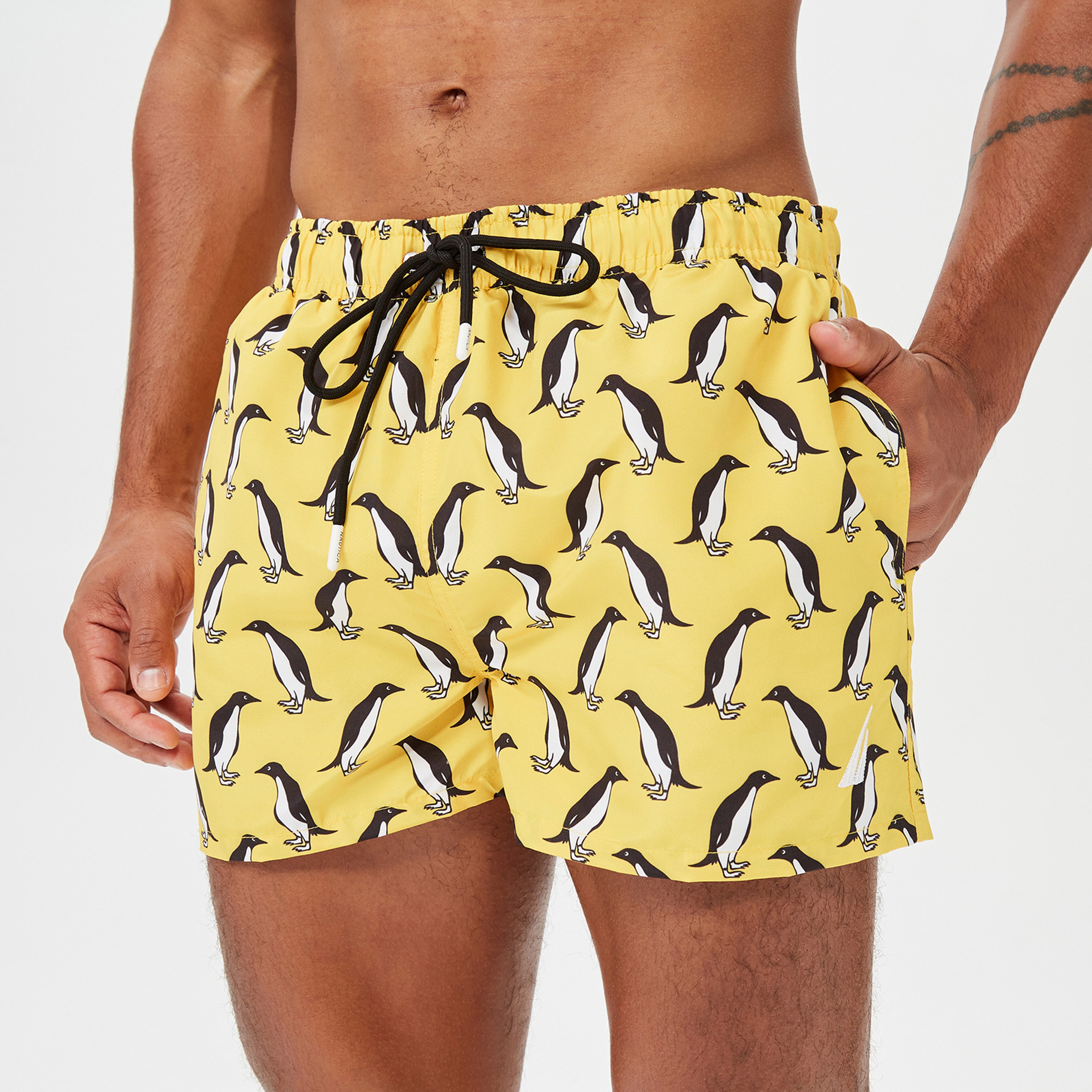 Nautica Erkek Sarı Standart Fit Mayo Şort