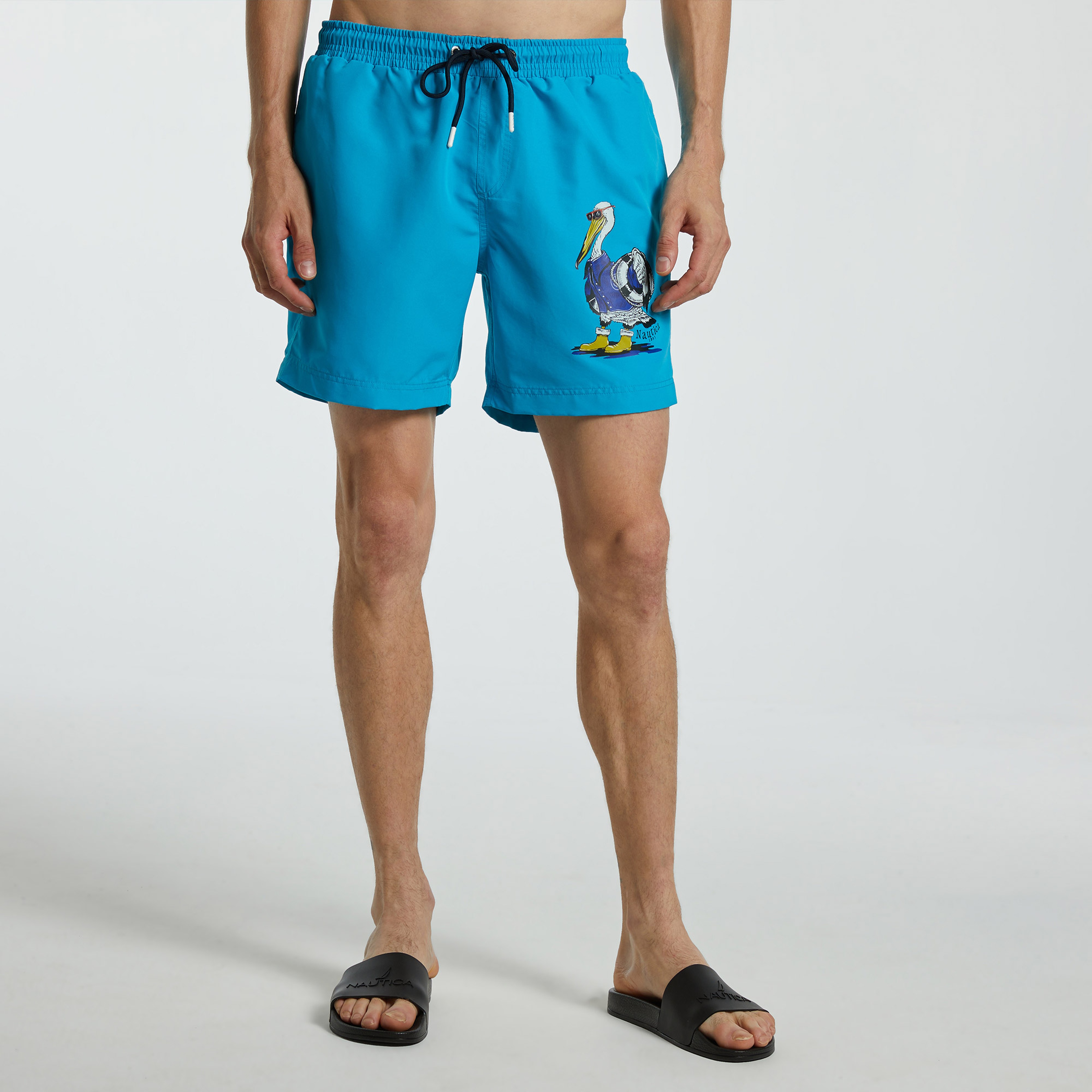 Nautica Erkek Mavi Standart Fit Mayo Şort