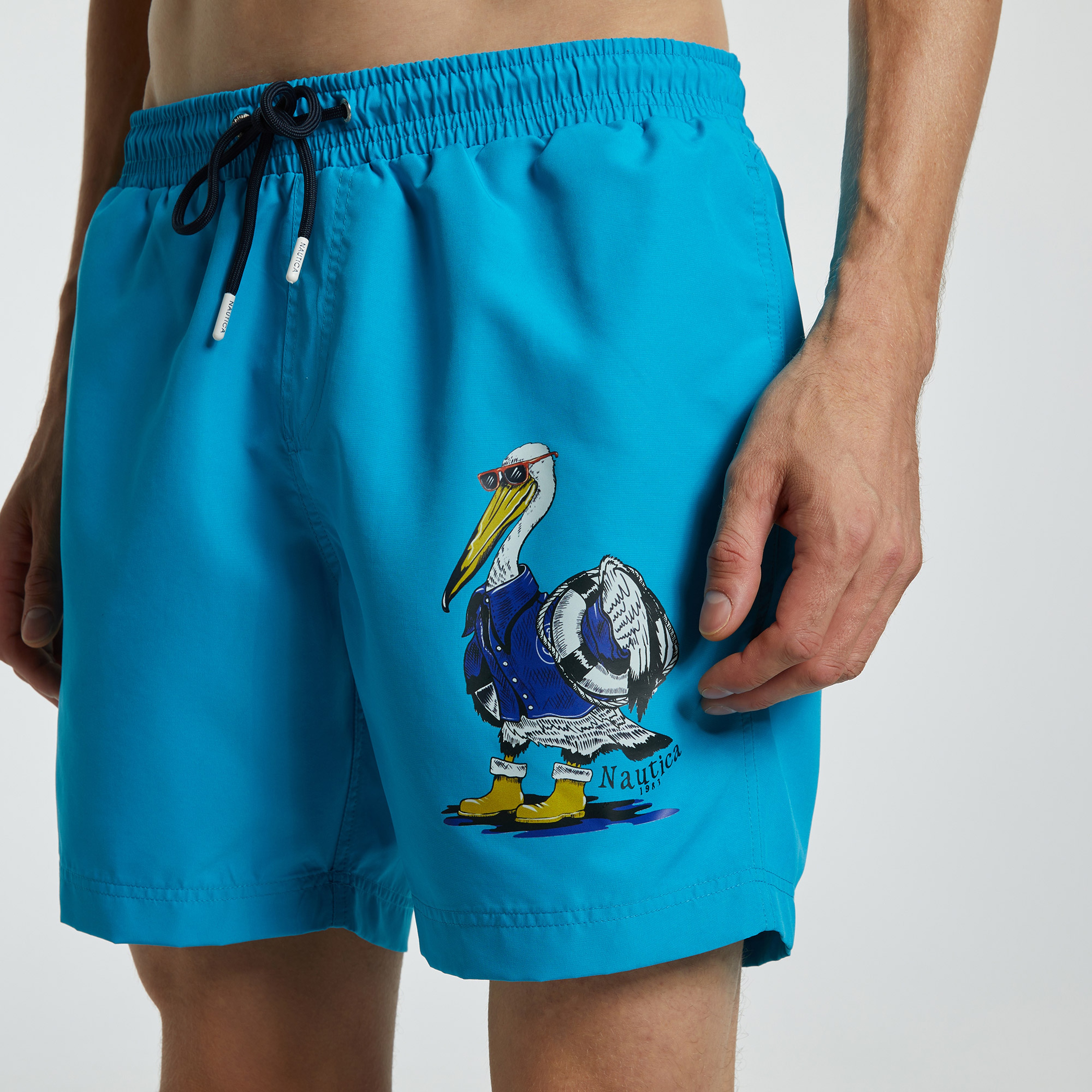 Nautica Erkek Mavi Standart Fit Mayo Şort