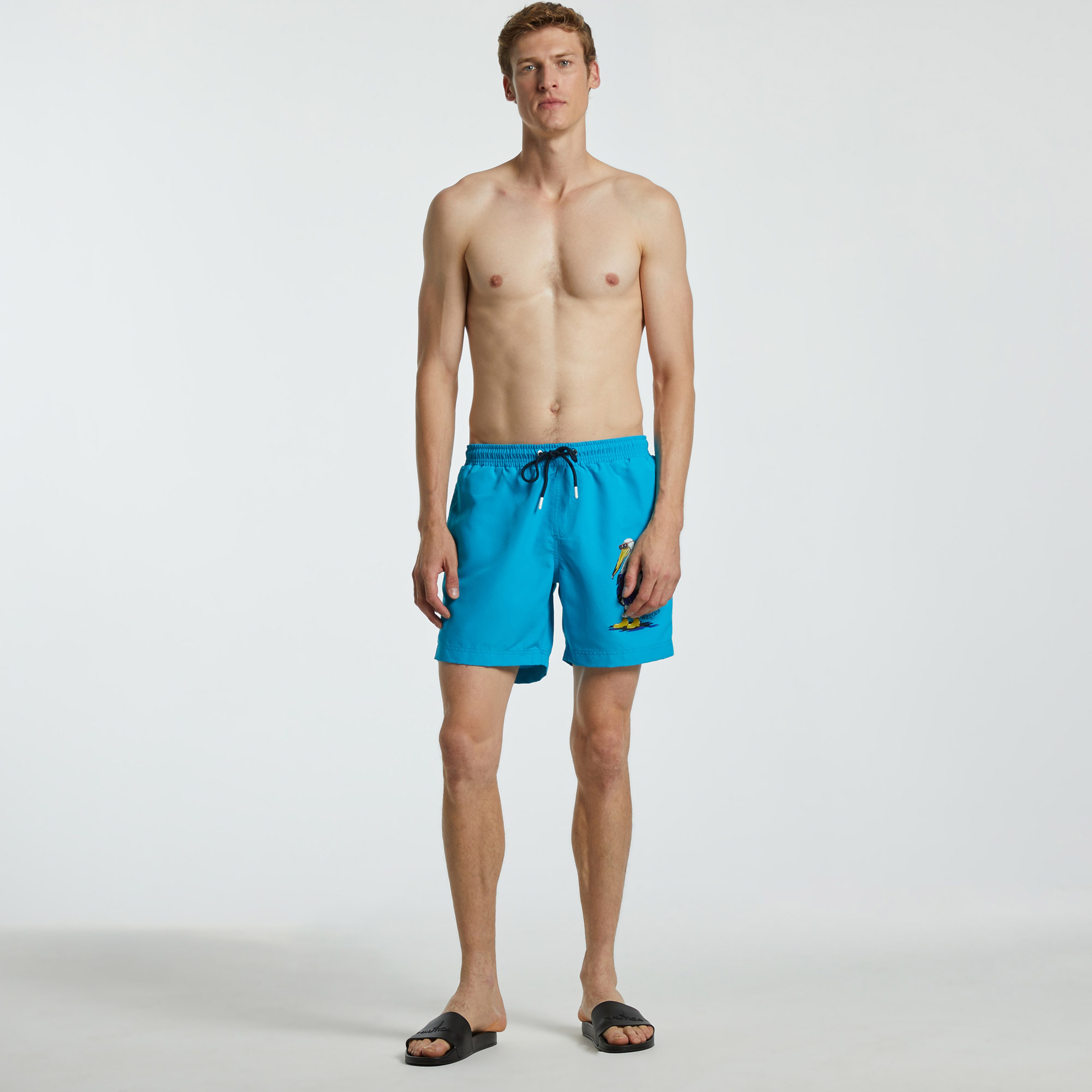 Nautica Erkek Mavi Standart Fit Mayo Şort