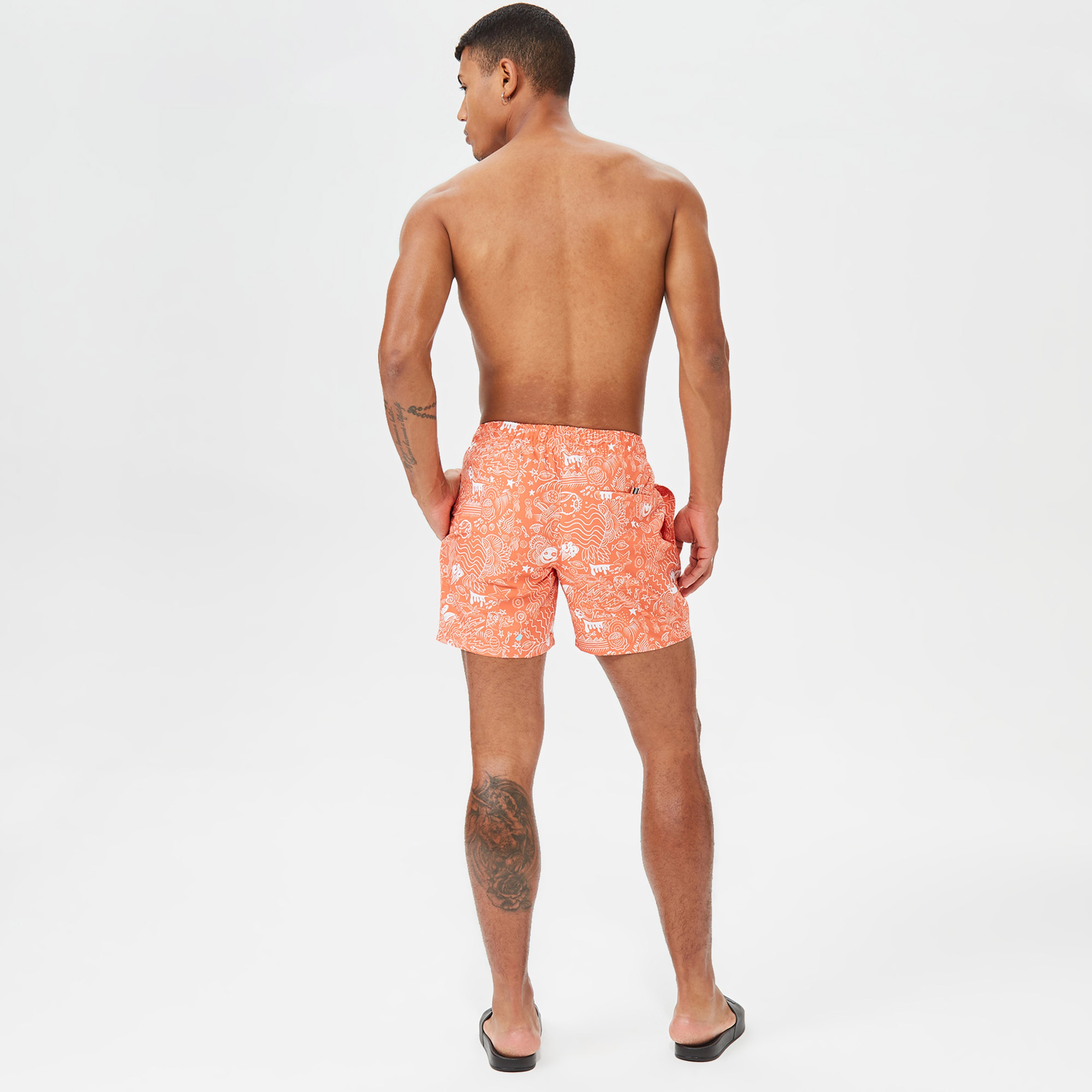 Nautica Erkek Turuncu Standart Fit Mayo Şort