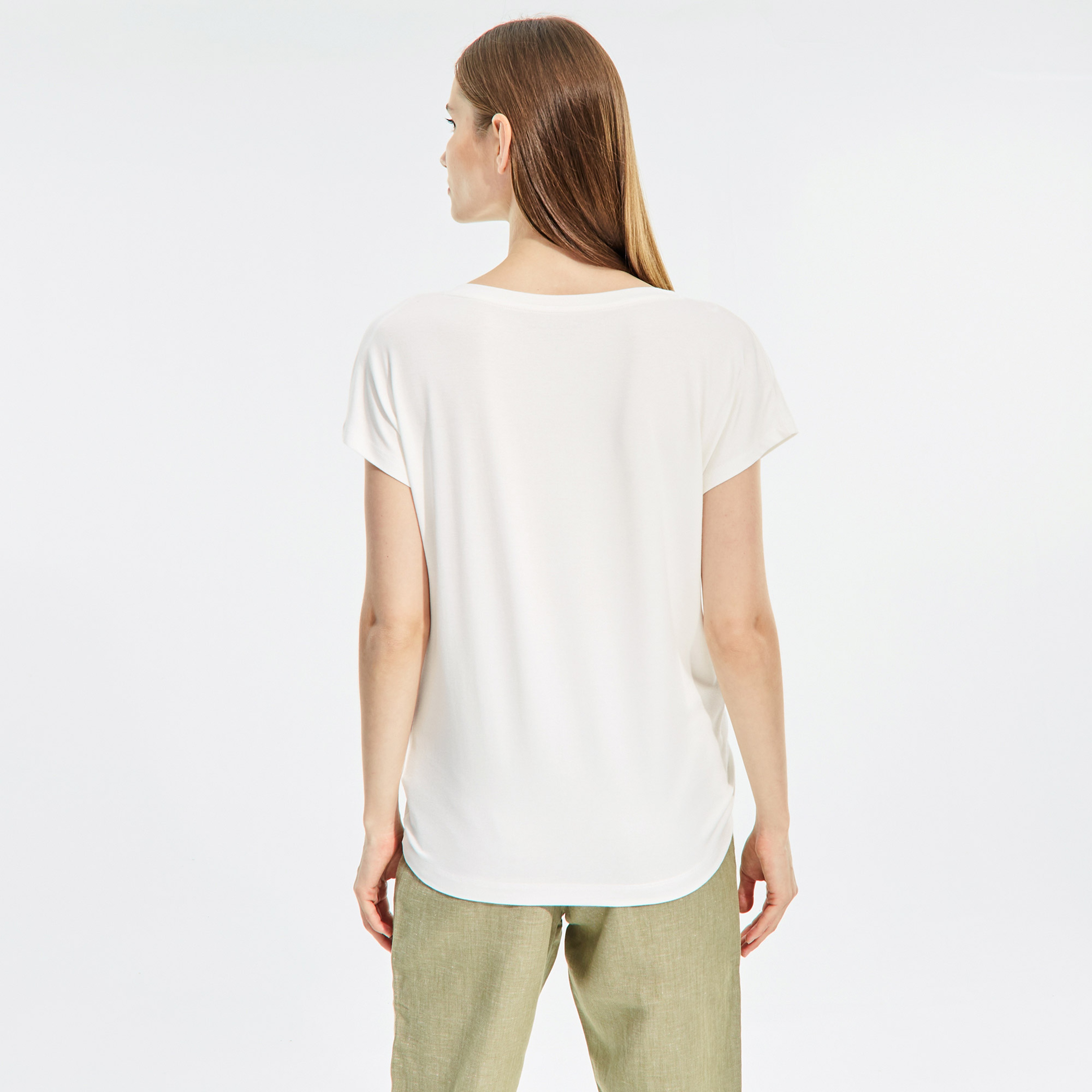 Nautica Kadın Beyaz Standart Fit T-Shirt