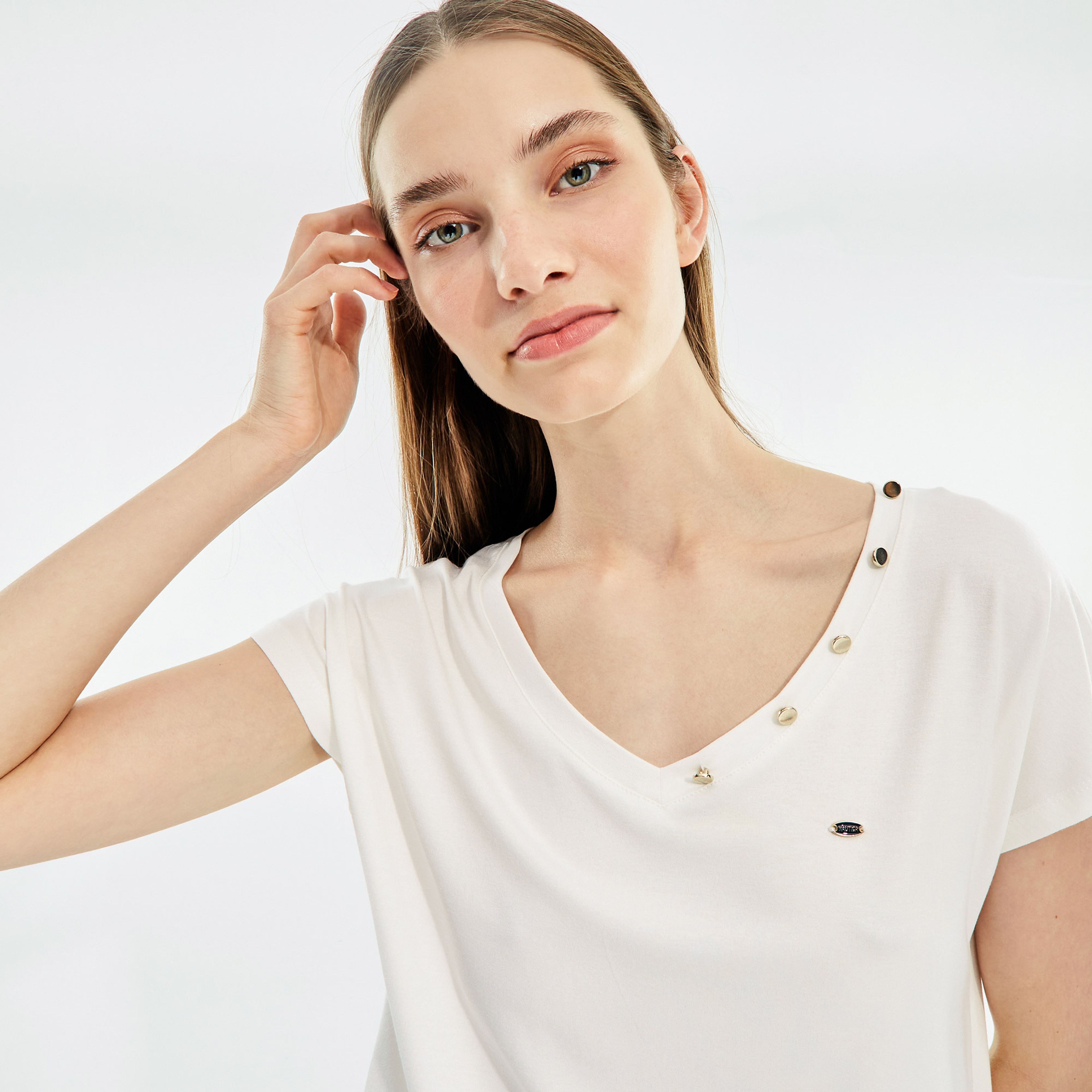 Nautica Kadın Beyaz Standart Fit T-Shirt