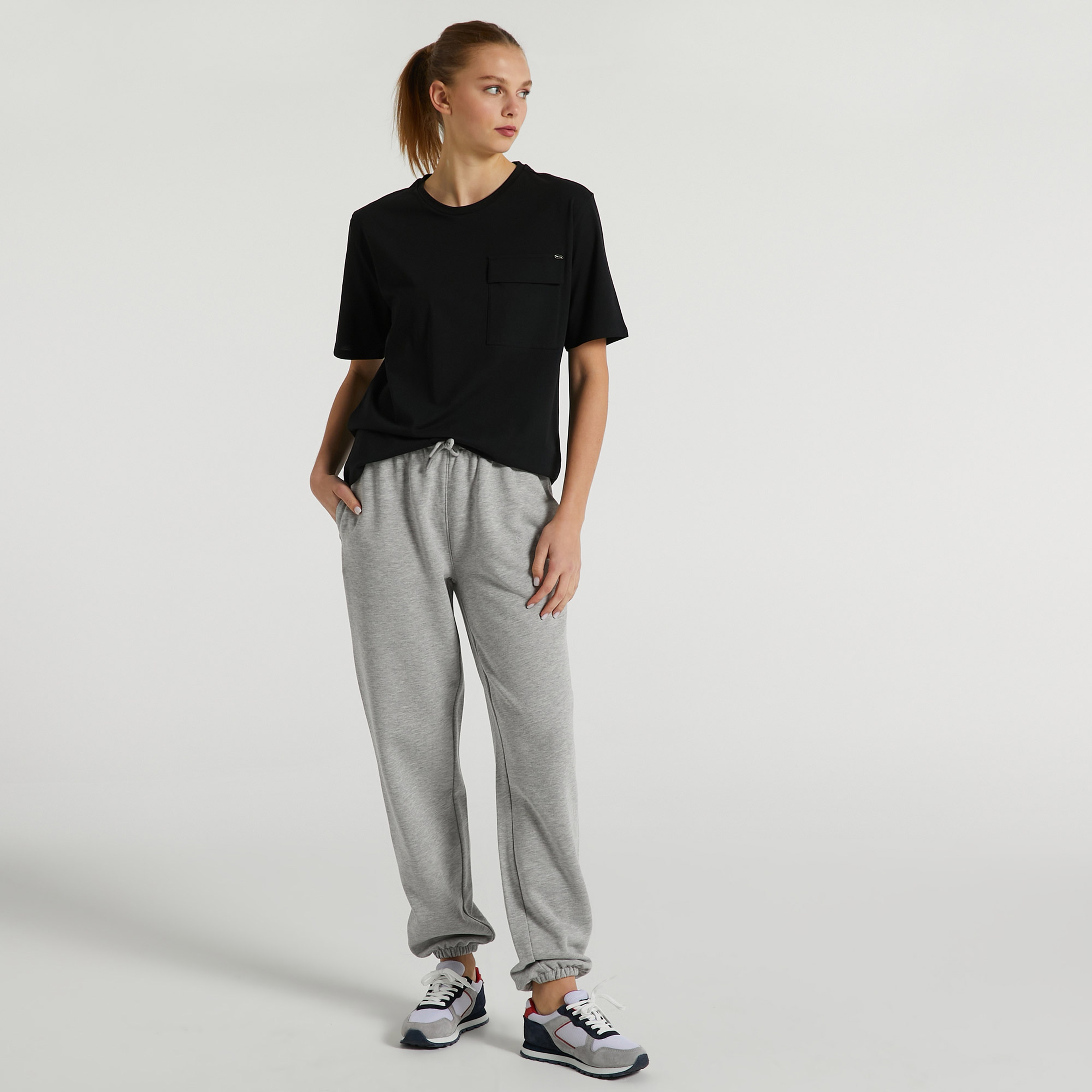 Nautica Oversize Kısa Kollu Kadın Siyah T-shirt