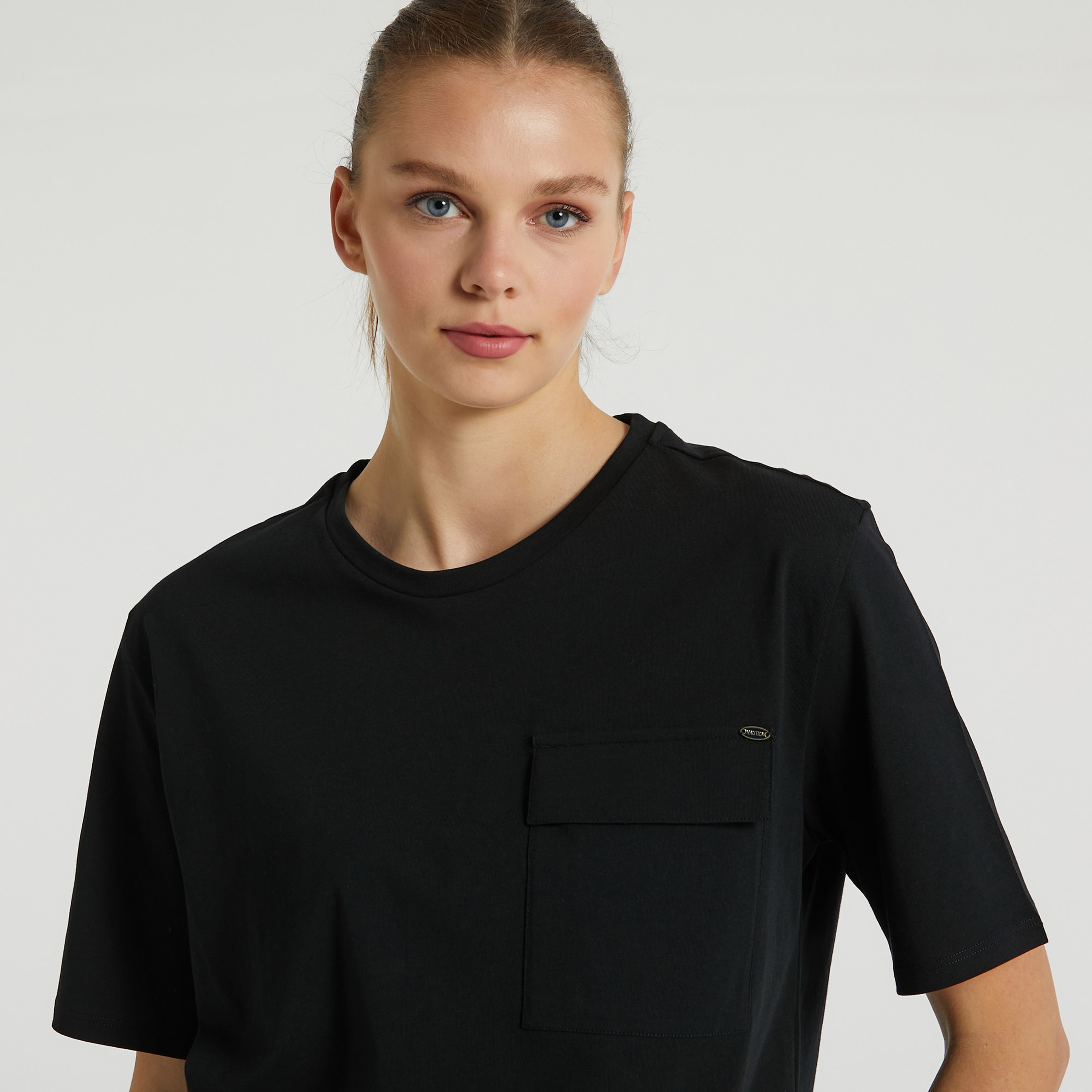 Nautica Oversize Kısa Kollu Kadın Siyah T-shirt