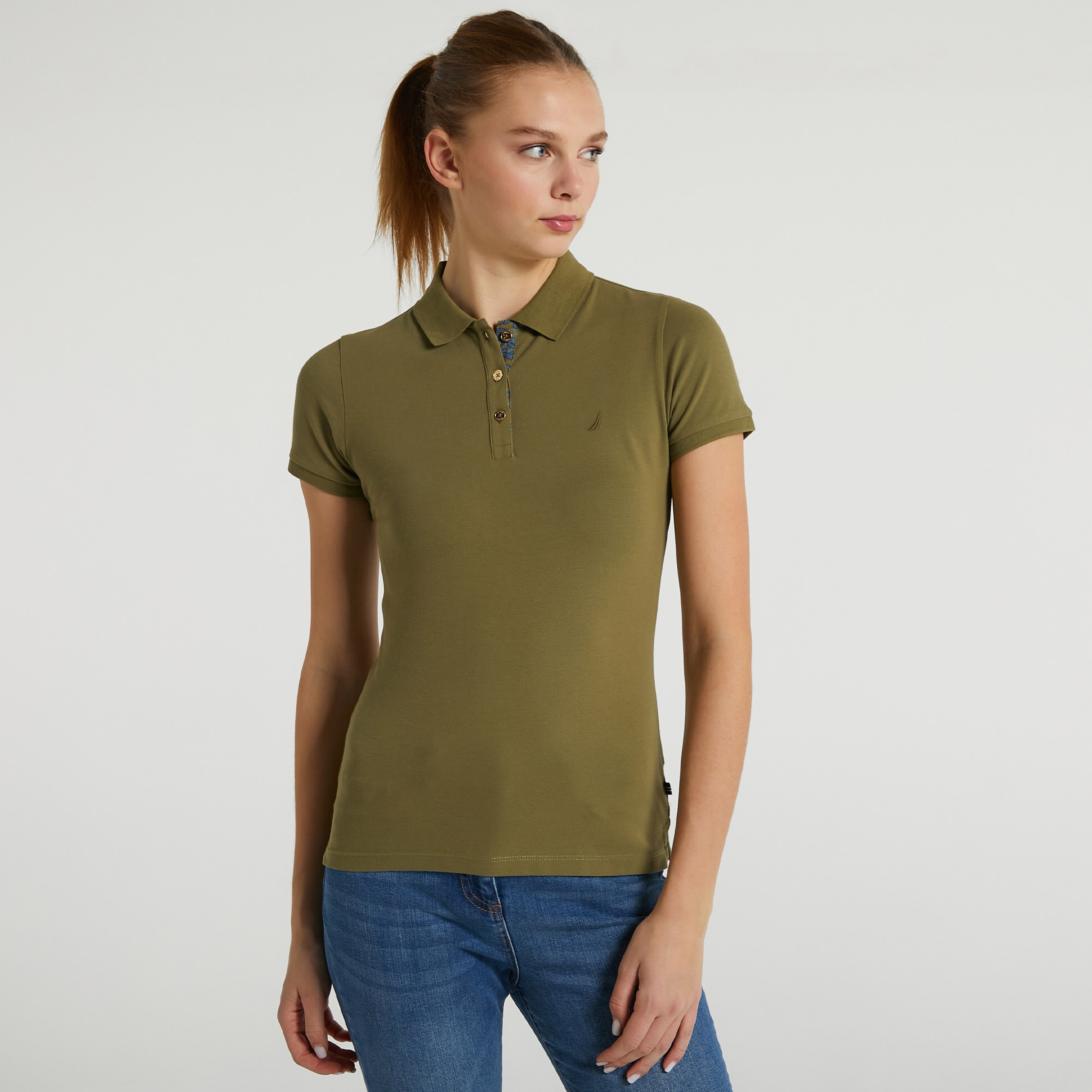 NAUTICA KADIN YEŞİL SLIM FIT KISA KOLLU POLO